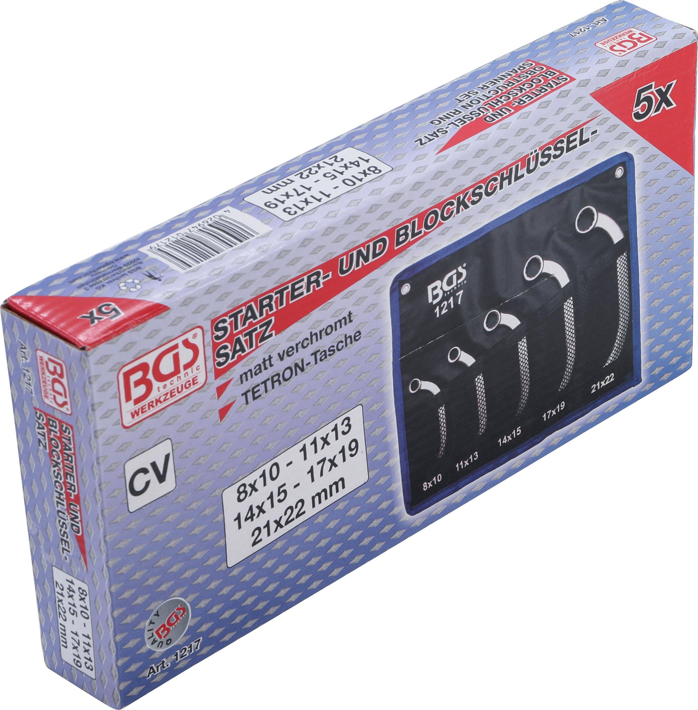 BGS Starter- und Blockschlssel-Satz | 8 x 10 - 21 x 22 mm | 5-tlg.