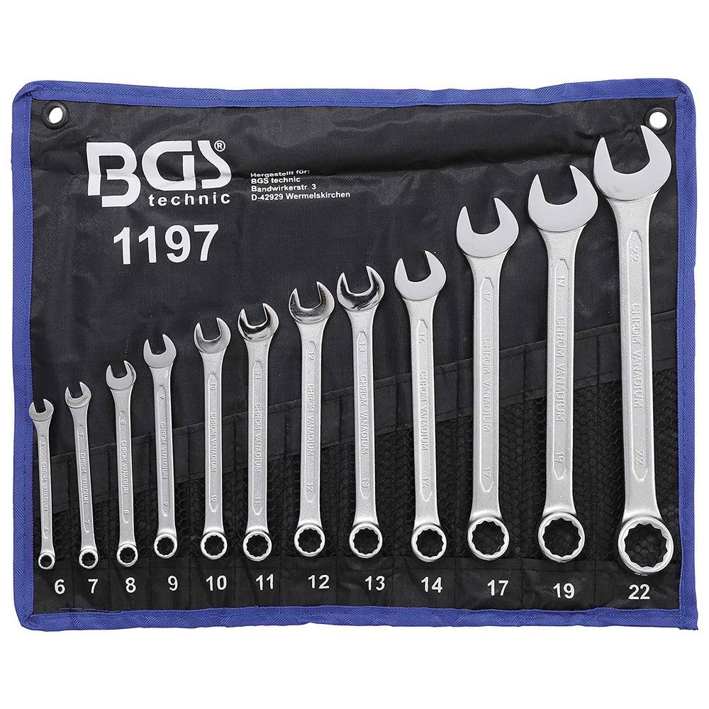 BGS Ringmaulschlüssel-Satz, DIN 3113-A, 12-teilig, 6-22 mm