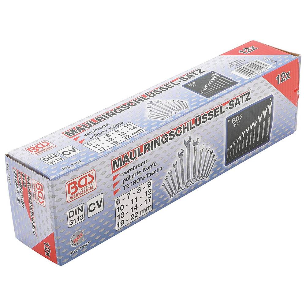 BGS Ringmaulschlüssel-Satz, DIN 3113-A, 12-teilig, 6-22 mm