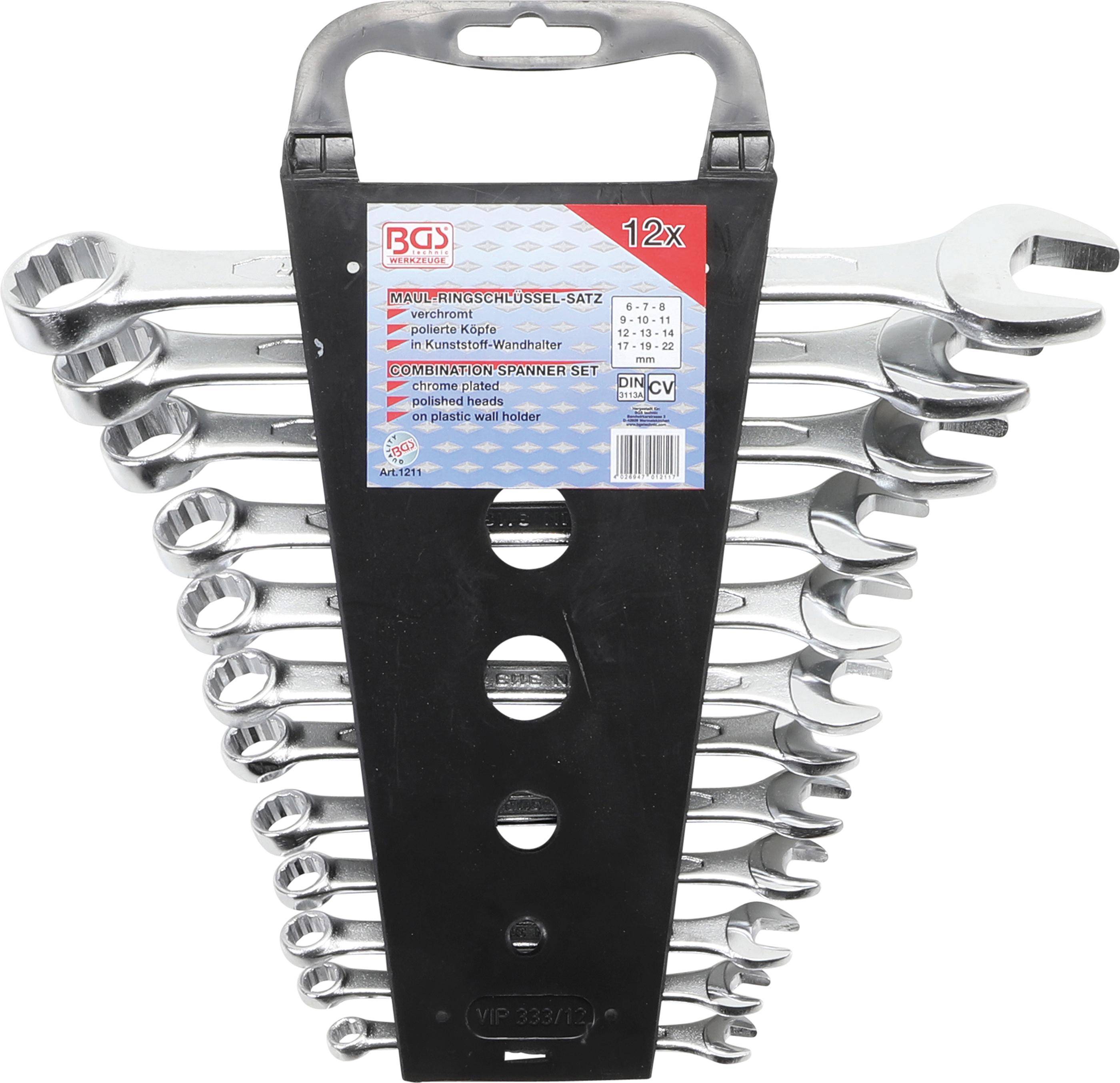 BGS Maul-Ringschlssel-Satz | SW 6 - 22 mm | 12-tlg.