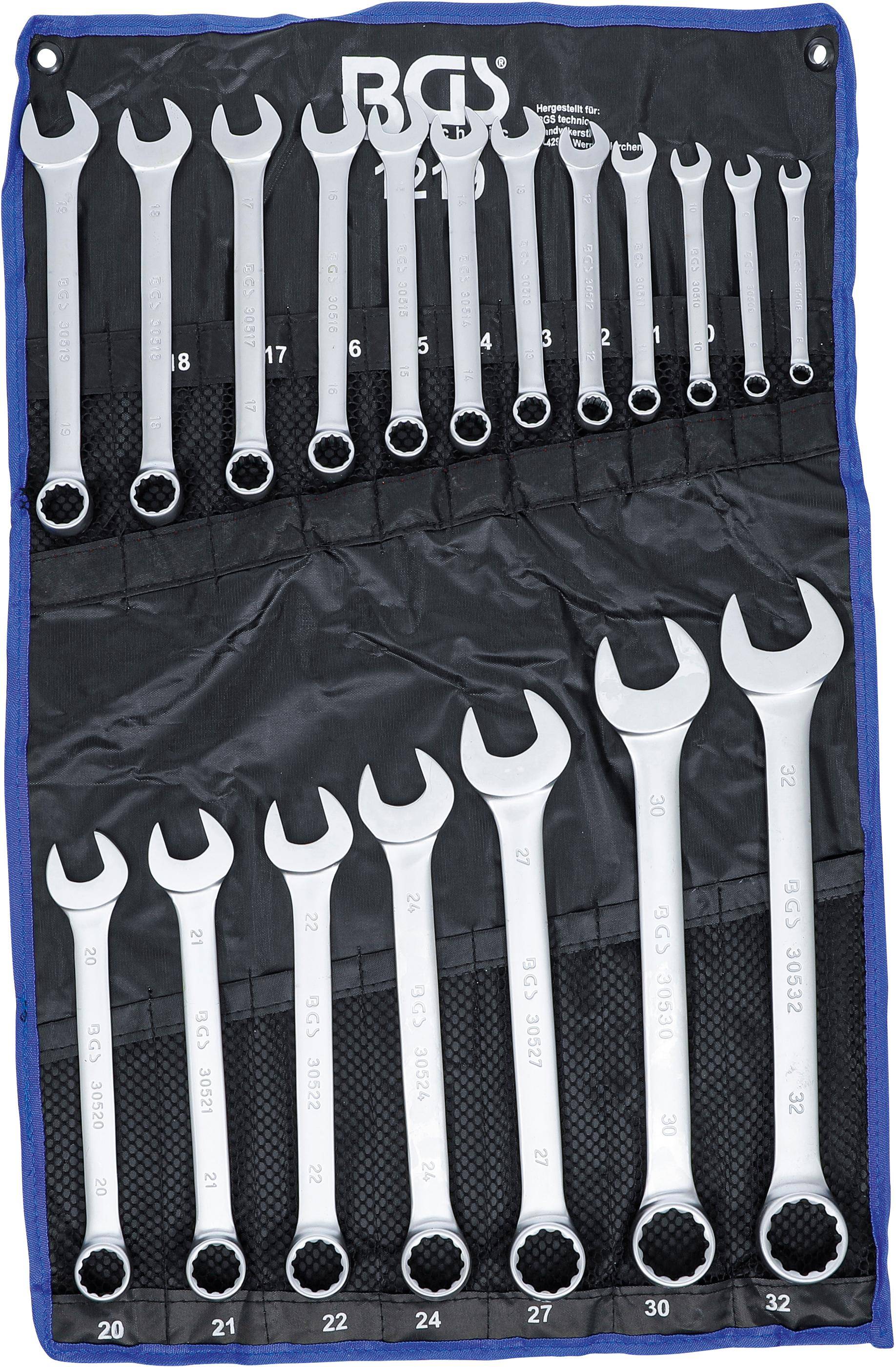 BGS technic Maul-Ringschlssel-Satz | SW 8 - 32 mm | 19-tlg.
