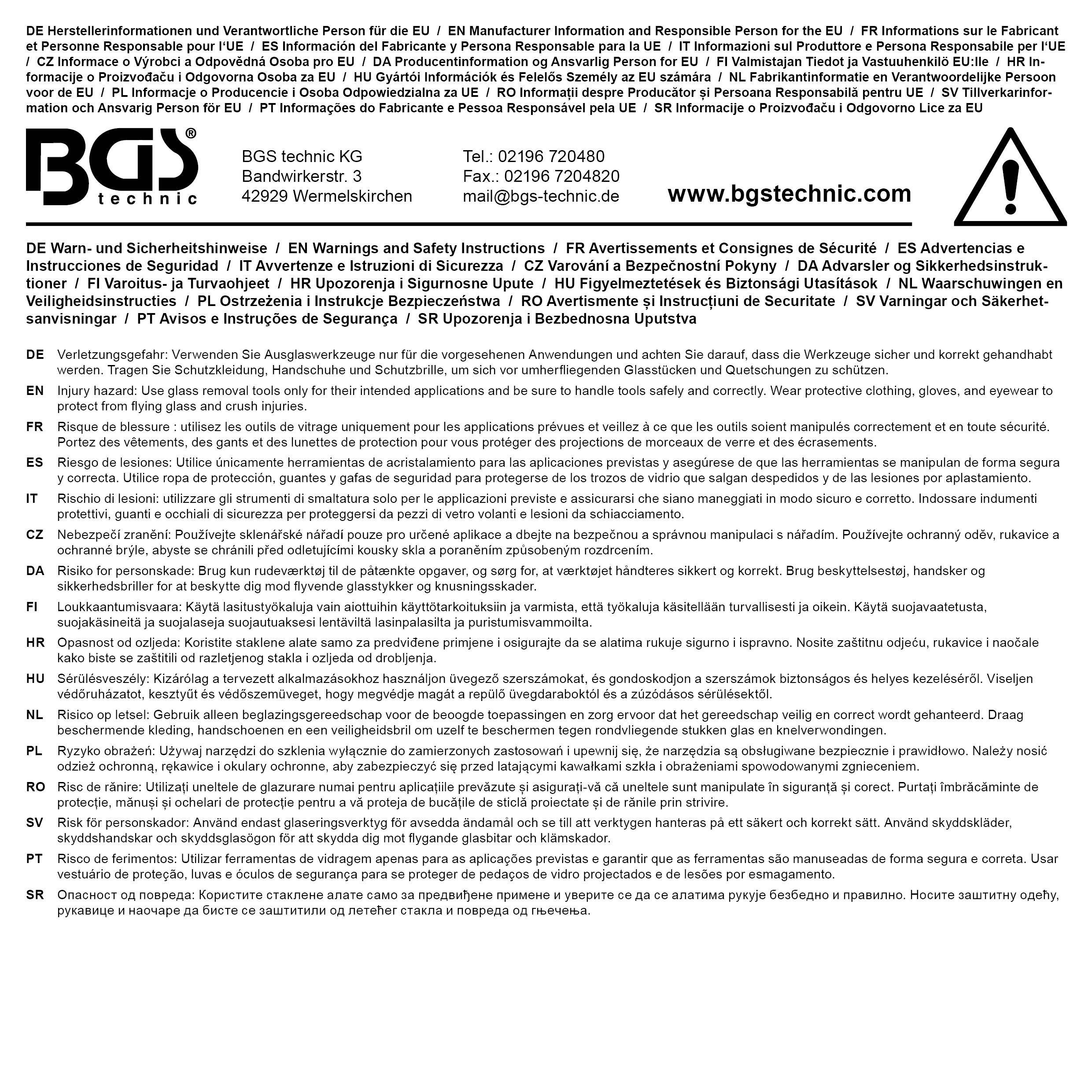 BGS technic Schneidmesser | fr Art. 3218, 9291 | 52 x 1 mm