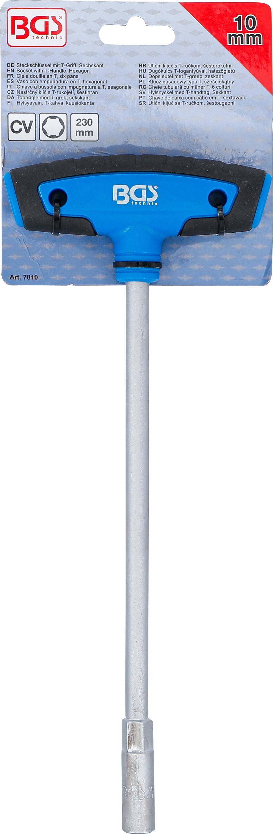 BGS technic Steckschlssel mit T-Griff, Sechskant | SW 10 mm