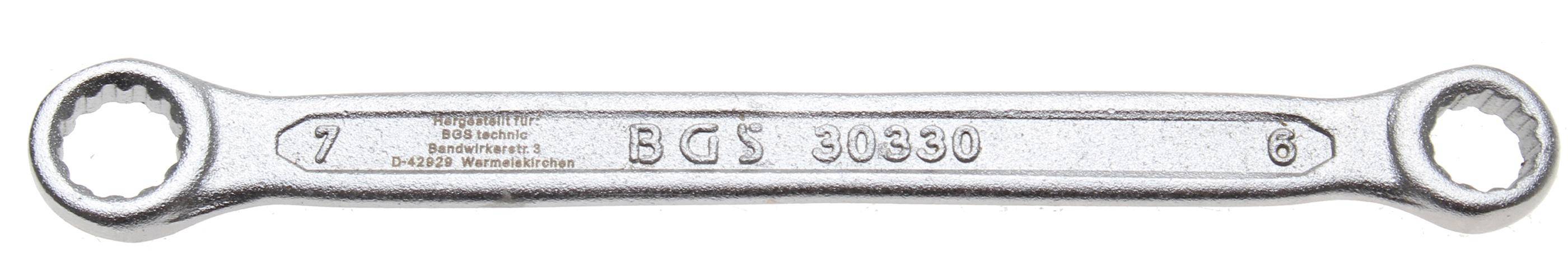 BGS Doppel-Ringschlüssel | extra flach | SW 6 x 7 mm