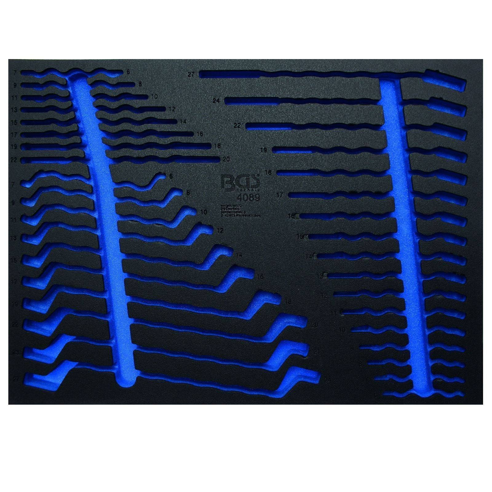 BGS 3/3 Werkstattwageneinlage LEER für: 35-tlg. Maul- Ring- Maul-Ringschlüssel-Satz - 4089-1