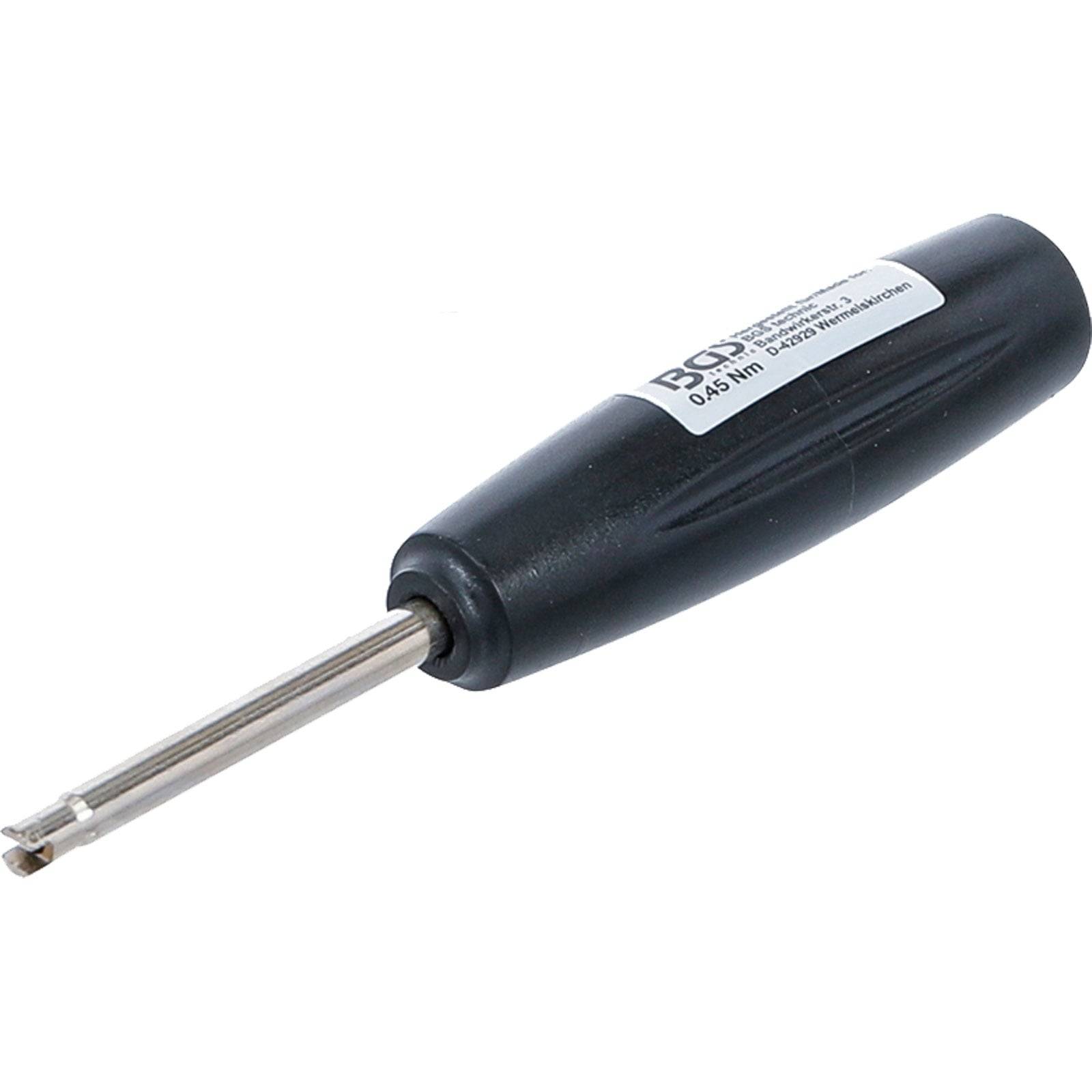 ESD-Präzisionsschraubendreher mit einer 0,45 mm Klinge, schwarzem Griff und weißem Etikett.