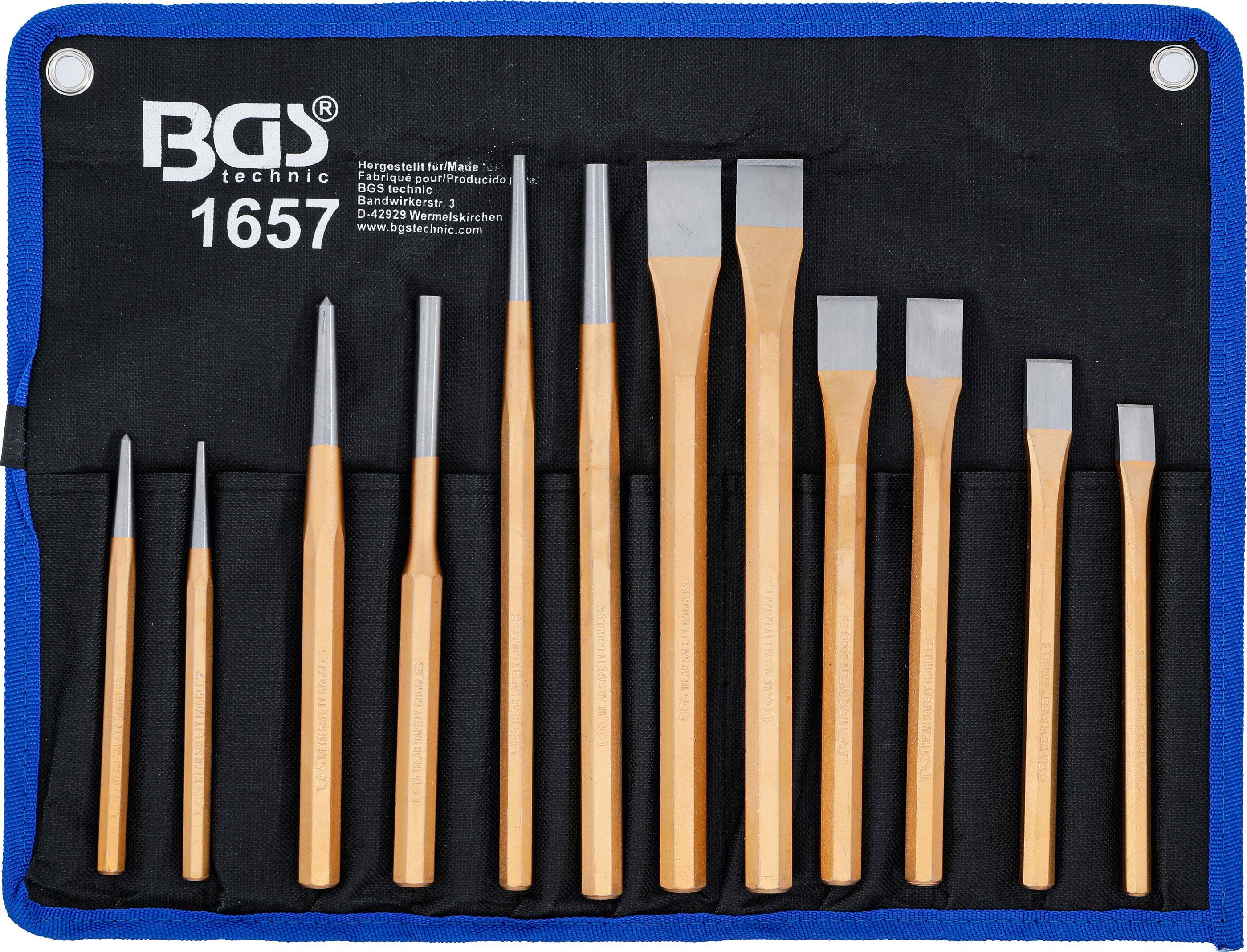 BGS technic Splintentreiber-/ Meissel-/ Krner-Satz | 12-tlg.