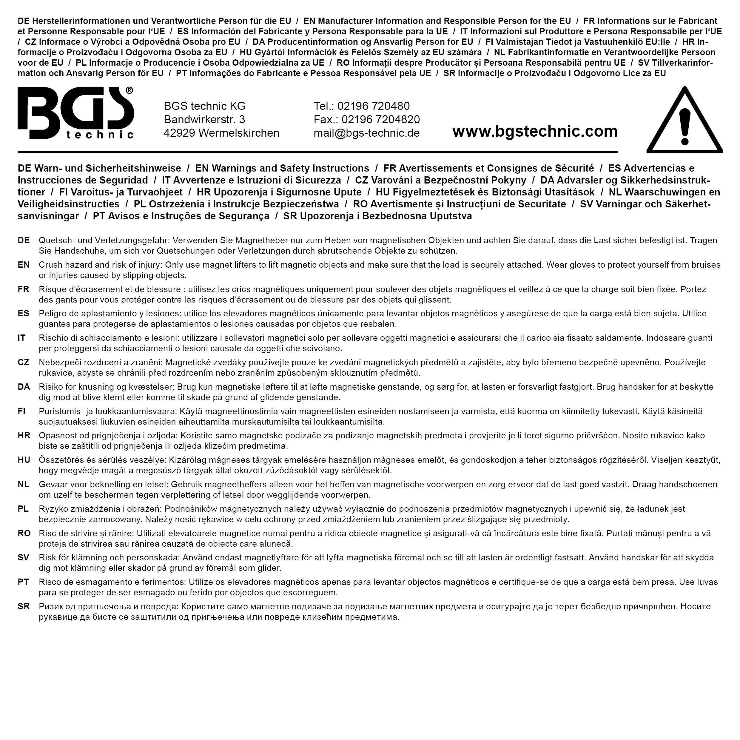 BGS technic Magnetheber | flexibel | 500 mm | Zugkraft 1 kg