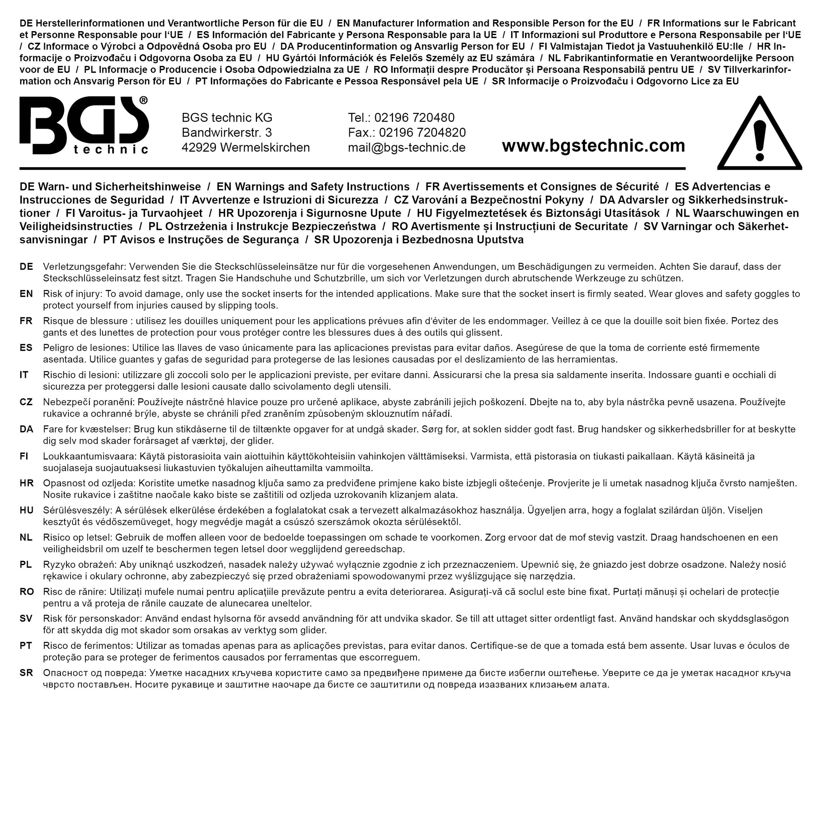 BGS Kraft-Schoneinsatz-Satz | Antrieb Innenvierkant 12,5 mm (1/2") |