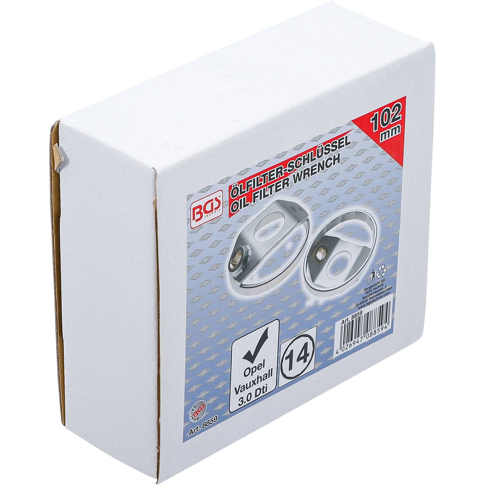 BGS Ölfilter-Schlüssel Ölfilterschlüssel, 102 mm, für Opel Vauxhall, 3.0 Dti, mit Produktabbildung