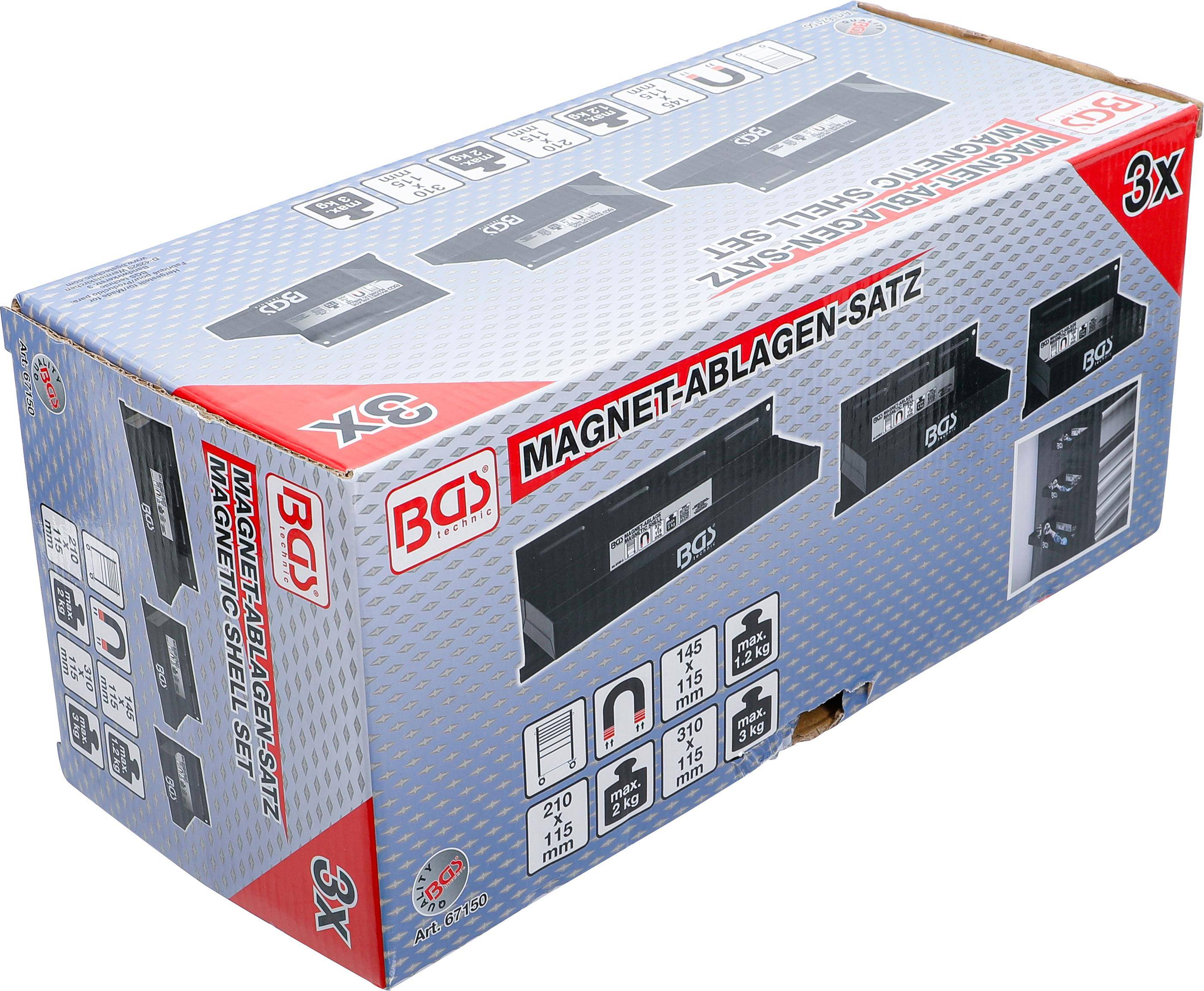 BGS technic Magnet-Ablagen-Satz | 150 / 210 / 310 mm | 3-tlg.