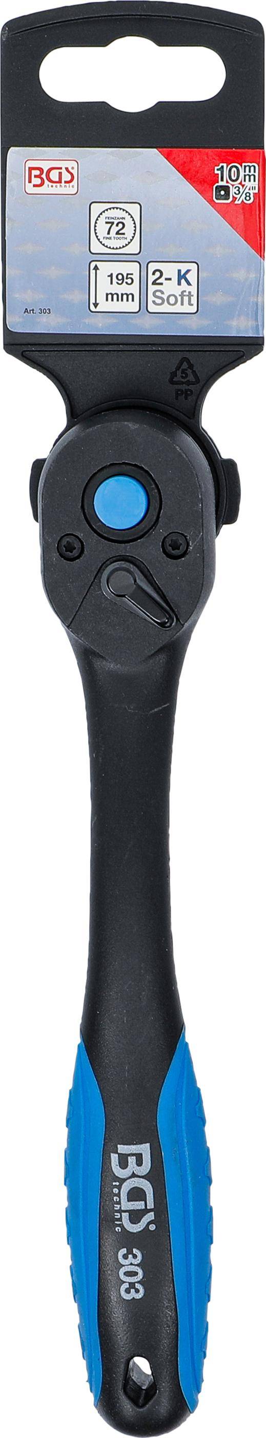 BGS Umschaltknarre, kunststoff-ummantelt | Abtrieb Auenvierkant 10 mm