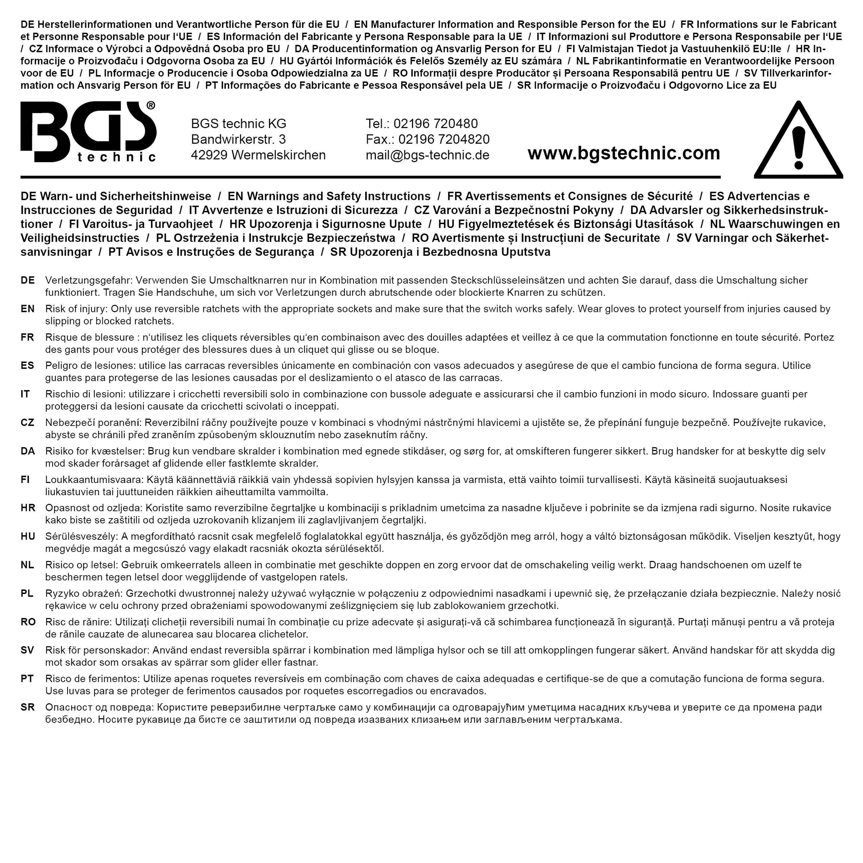 BGS Umschaltknarre, kunststoff-ummantelt | Abtrieb Auenvierkant 10 mm