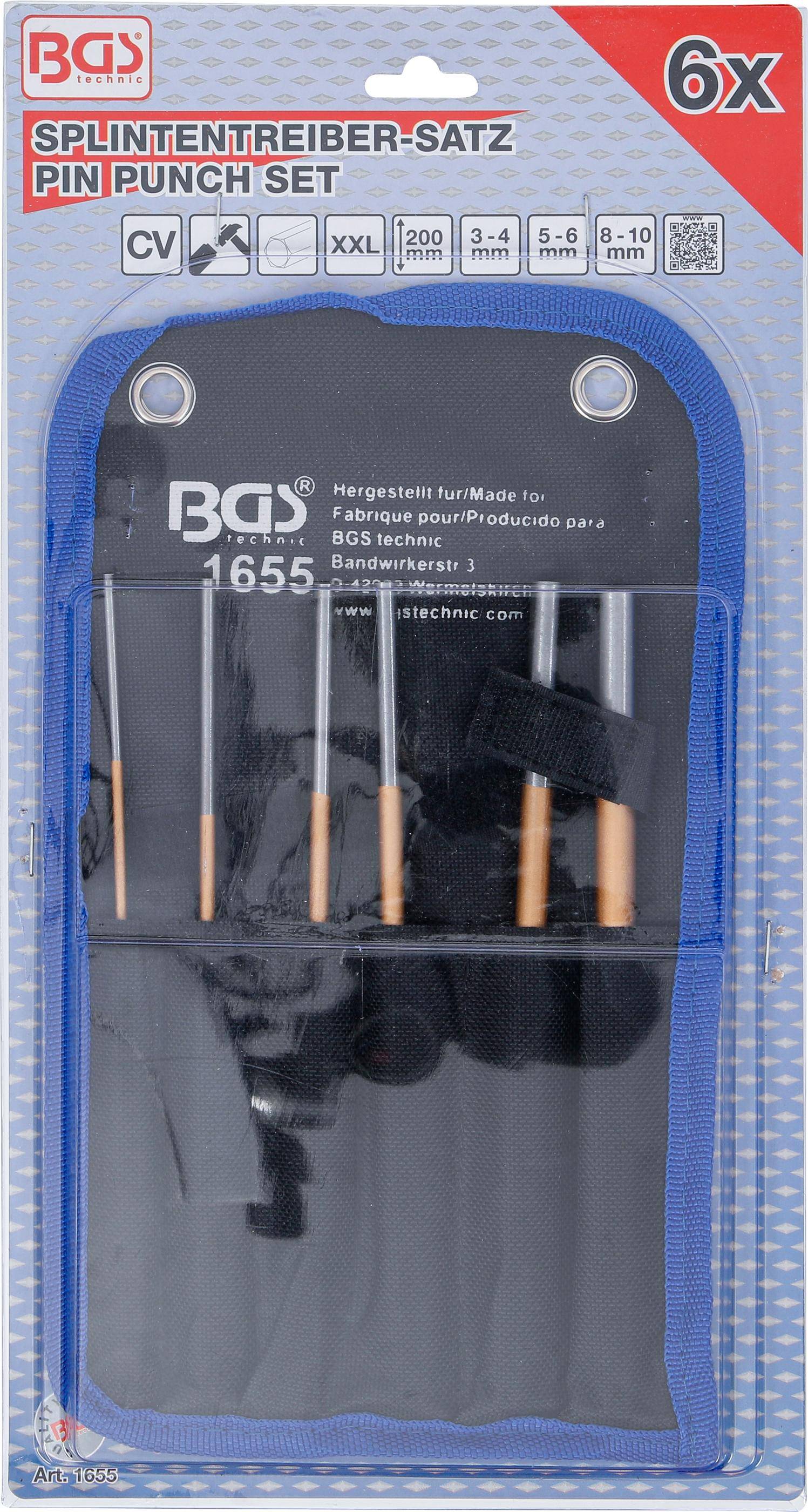 BGS technic Splintentreiber-Satz | 200 mm | 3 - 10 mm | 6-tlg.