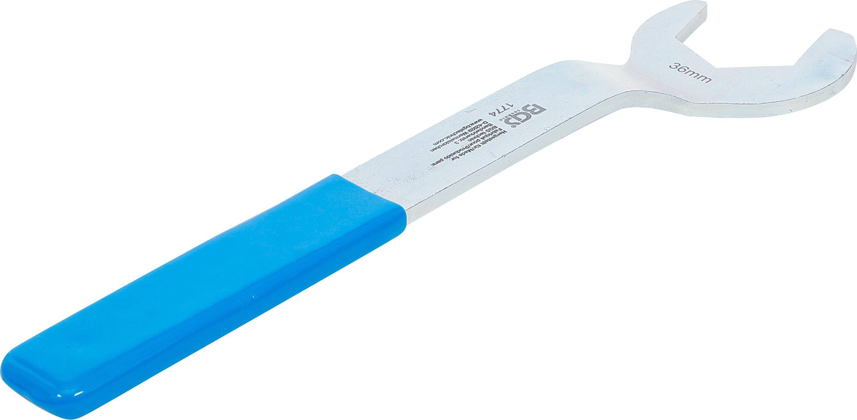 Eine blaue Brechwerkzeug mit einem gekrümmten, abgeflachten Ende zum Entfernen von Nägeln oder zum Anheben von Materialien. Der Markenname ist auf dem Metallschaft sichtbar.