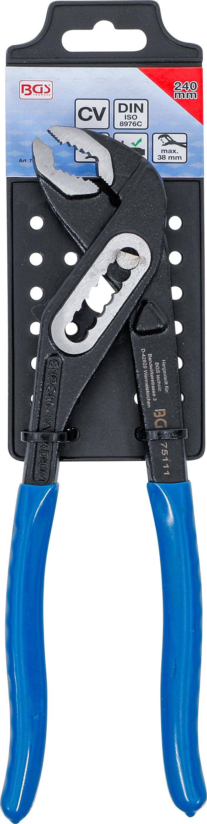 BGS Wasserpumpenzange | mit Durchsteckgewerbe | 240 mm