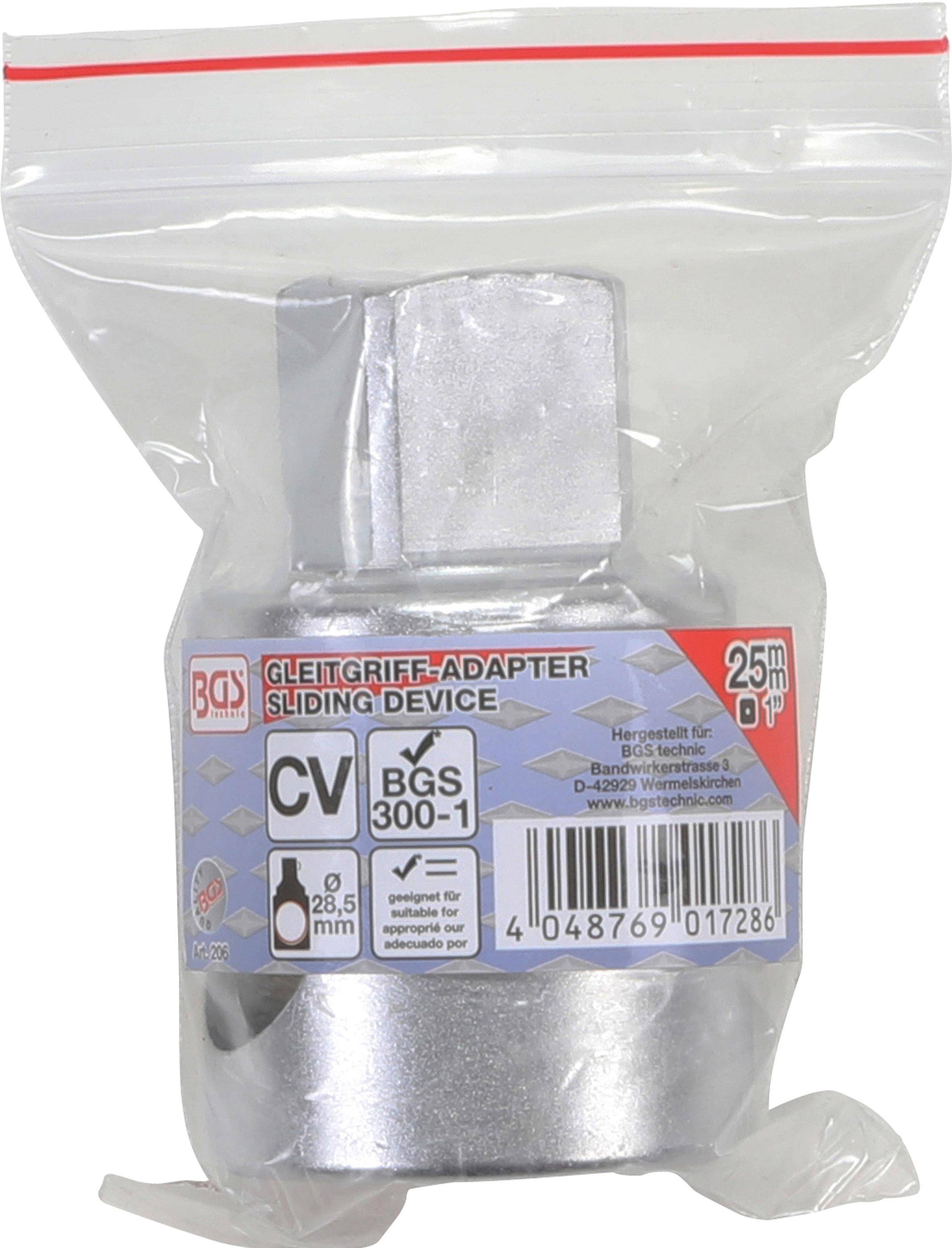 BGS Gleitgriff-Adapter für Verlängerungen | Abtrieb Außenvierkant 25