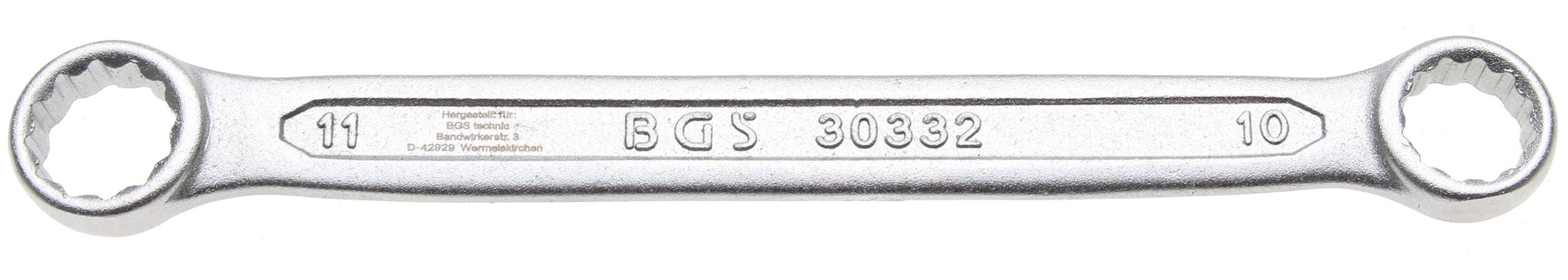 BGS Doppel-Ringschlüssel | extra flach | SW 10 x 11 mm