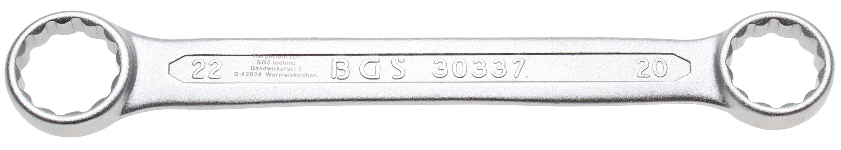 BGS Doppel-Ringschlüssel | extra flach | SW 20 x 22 mm