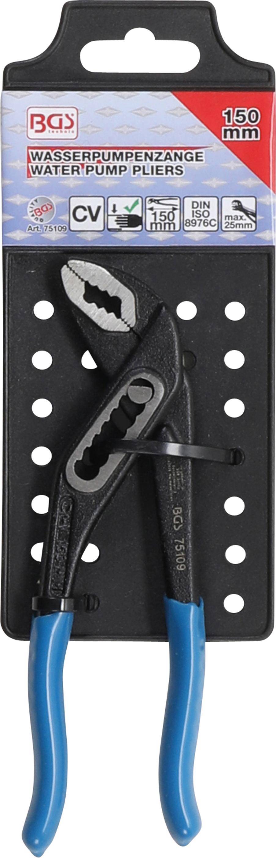 BGS Wasserpumpenzange | mit Durchsteckgewerbe | Mini 150 mm