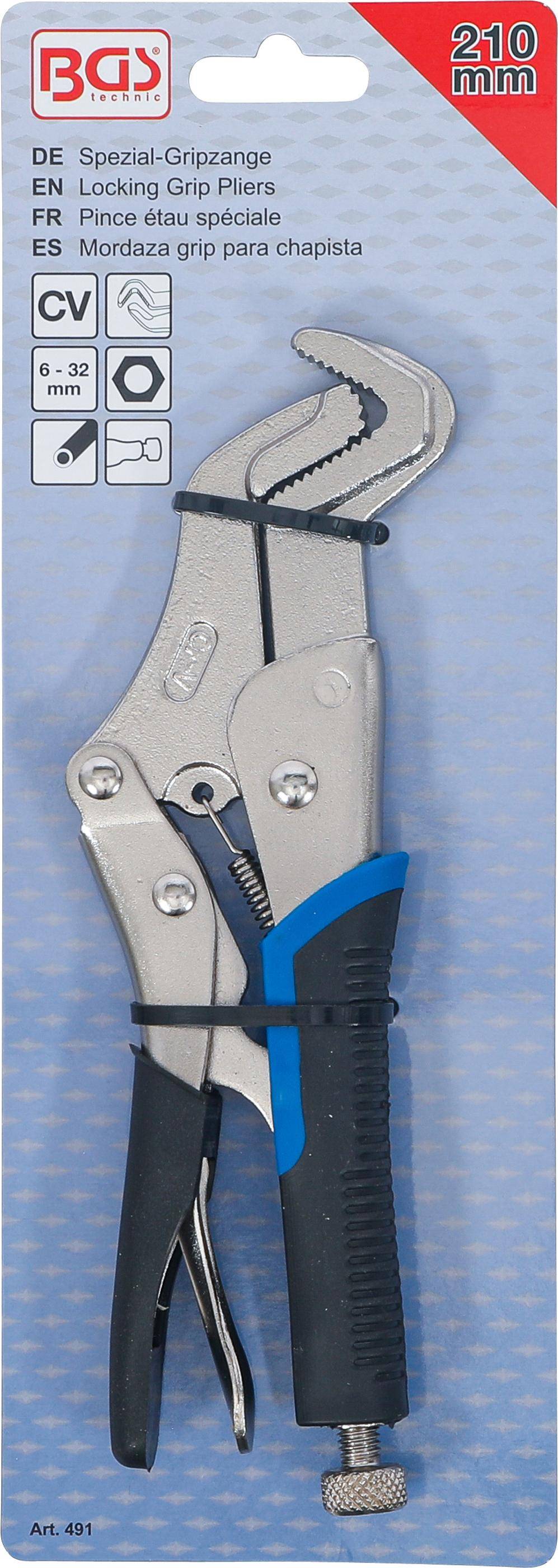 BGS Spezial-Gripzange | Klauenform | 210 mm | 6 - 32 mm