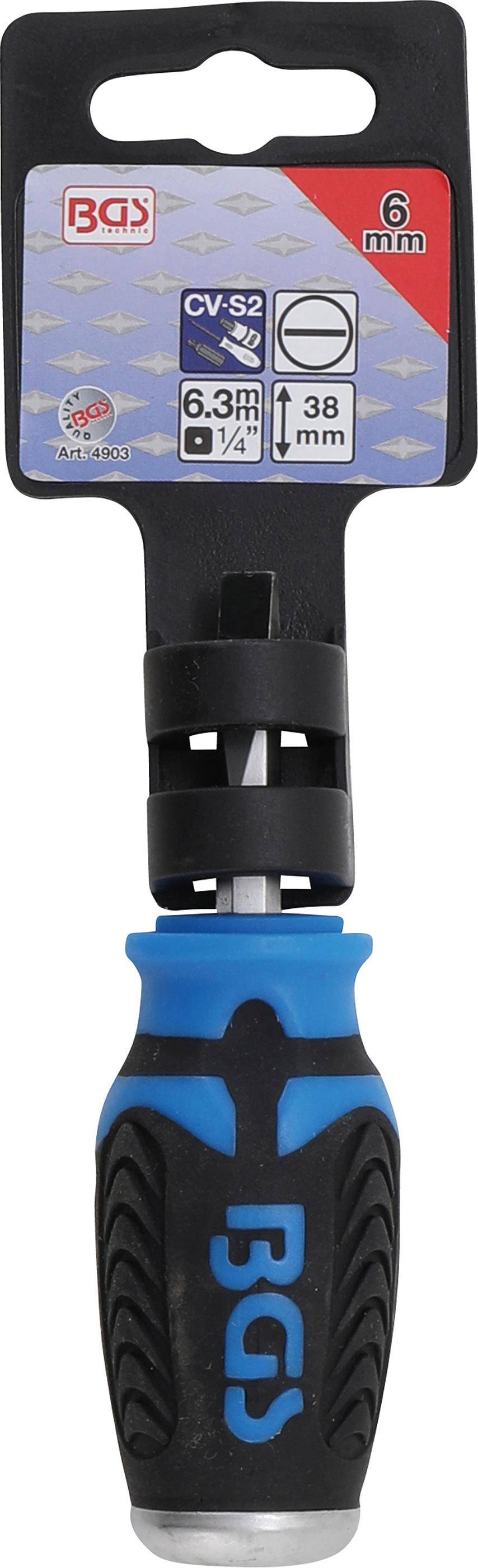 BGS Schraubendreher | Schlitz 6 mm | Klingenlnge 38 mm