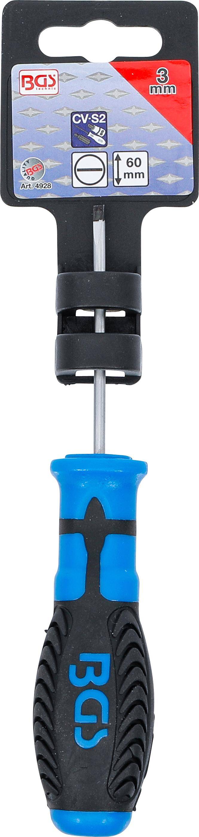 BGS Schraubendreher | Schlitz 3 mm | Klingenlnge 60 mm