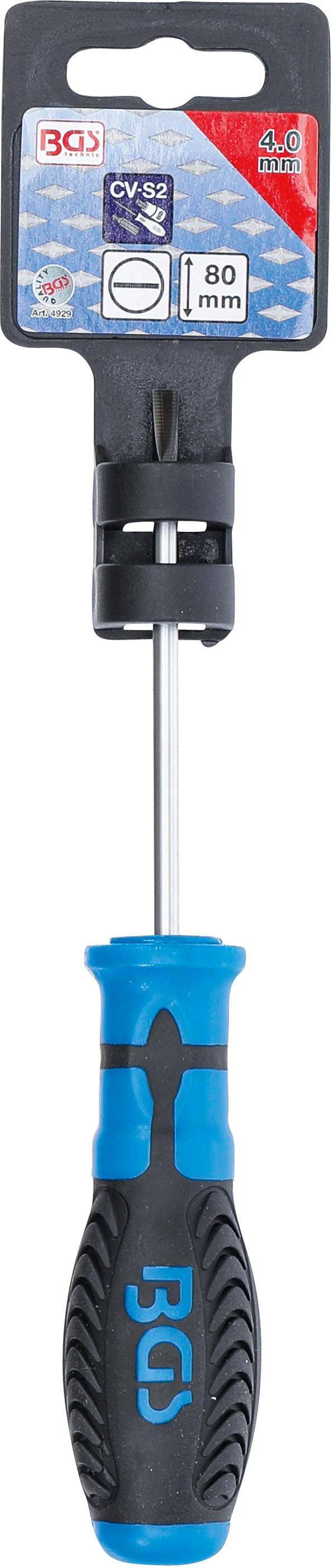 BGS Schraubendreher | Schlitz 4 mm | Klingenlnge 80 mm