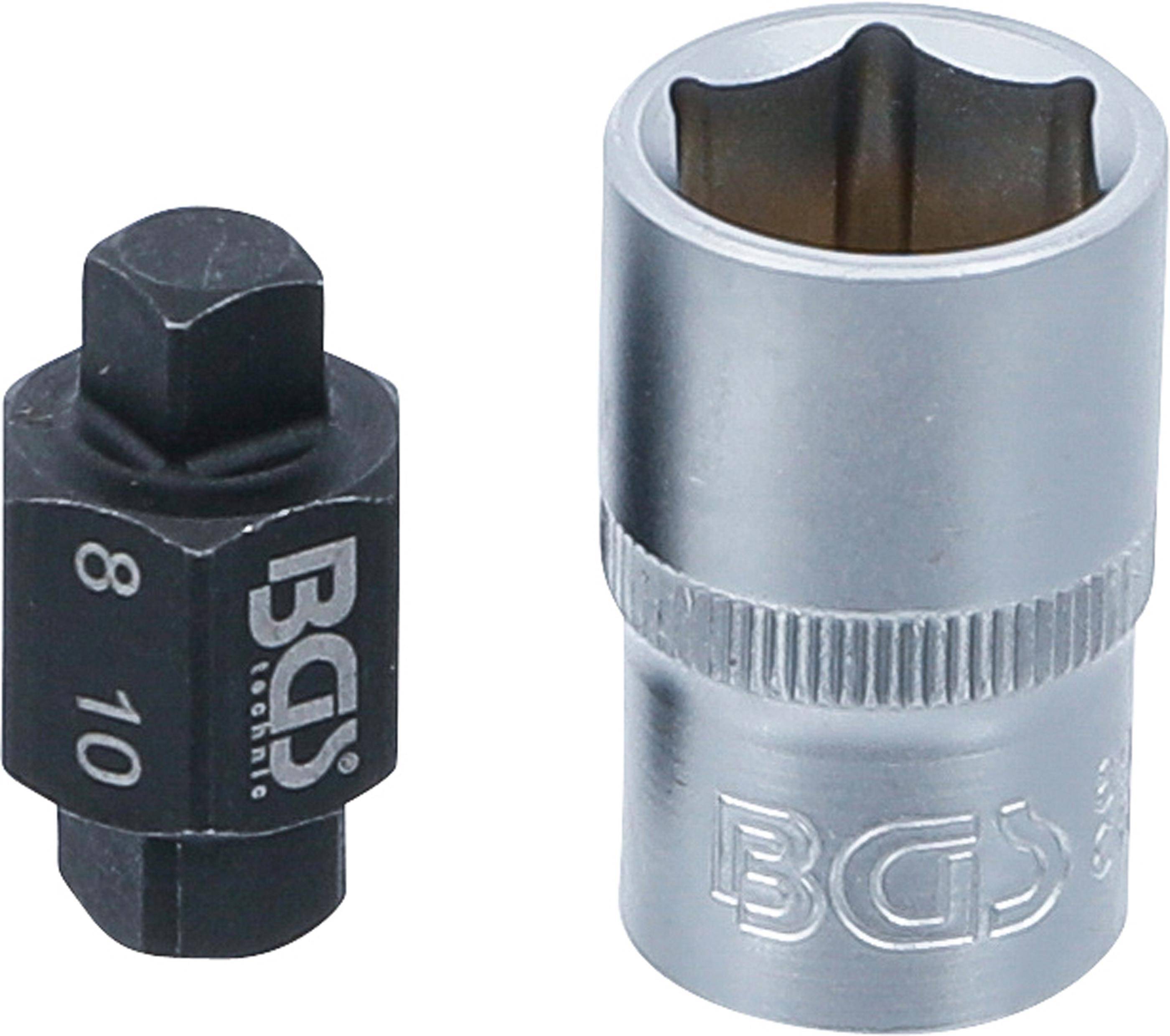 BGS technic lablassschrauben-Einsatz | Vierkant | 8 mm / 10 mm