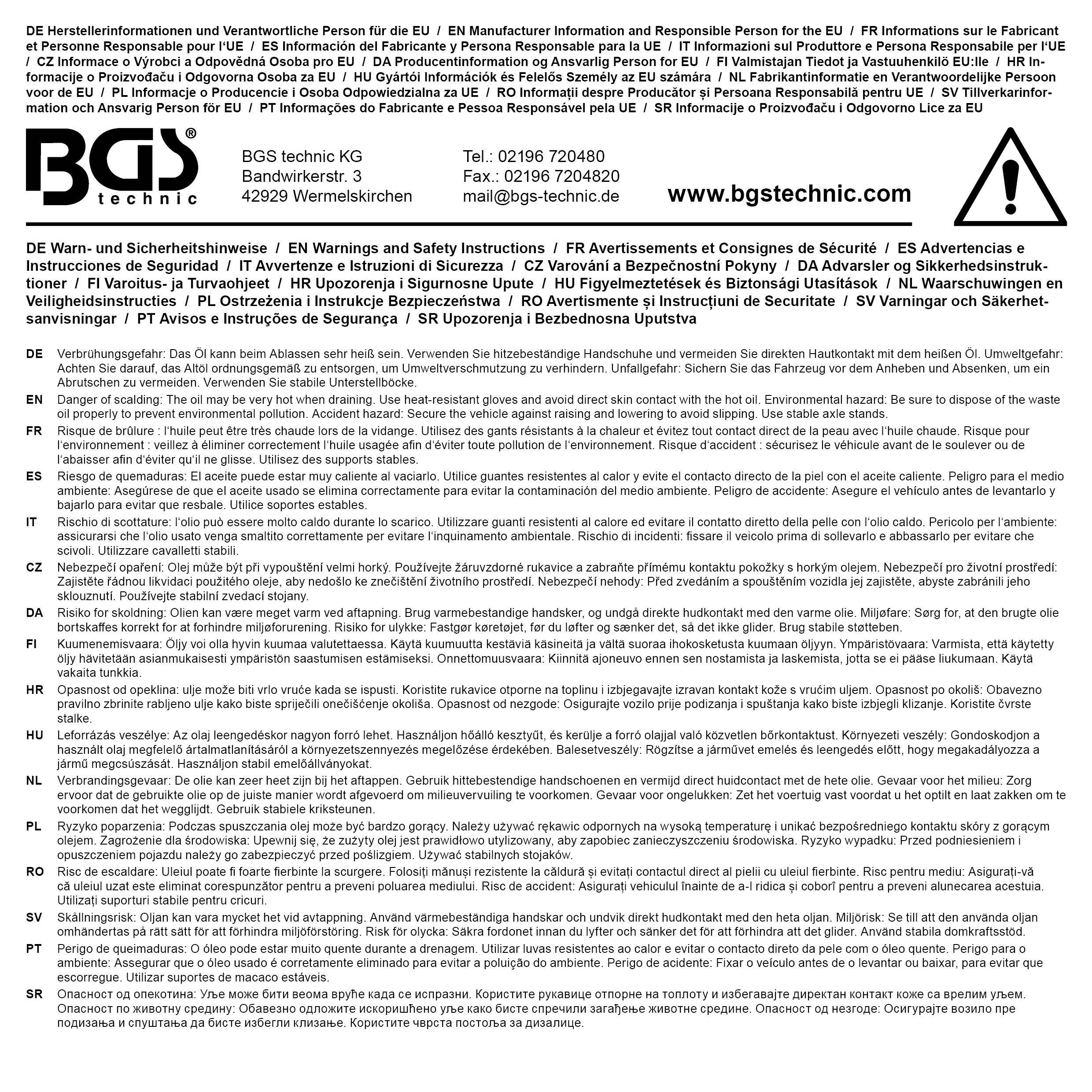 BGS lablassschrauben-Einsatz | Vierkant | 8 mm / 10 mm