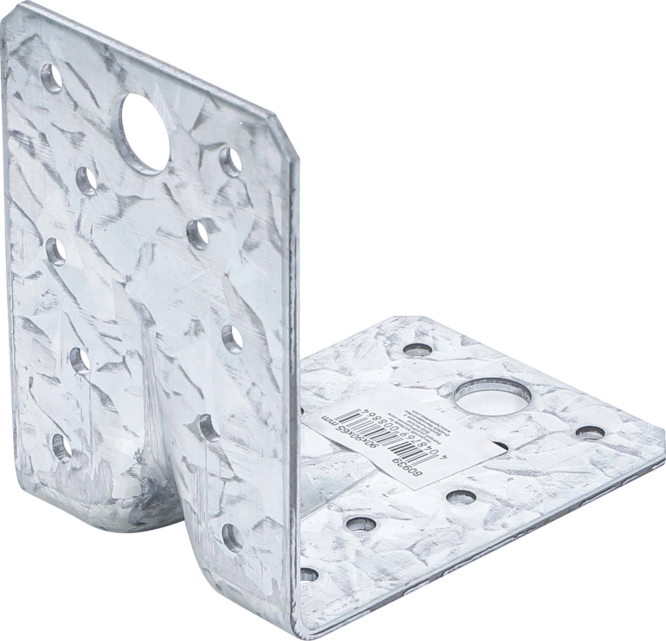 BGS Diy Winkelverbinder | mit Sicke | 90 x 90 x 65 x 2,5 mm