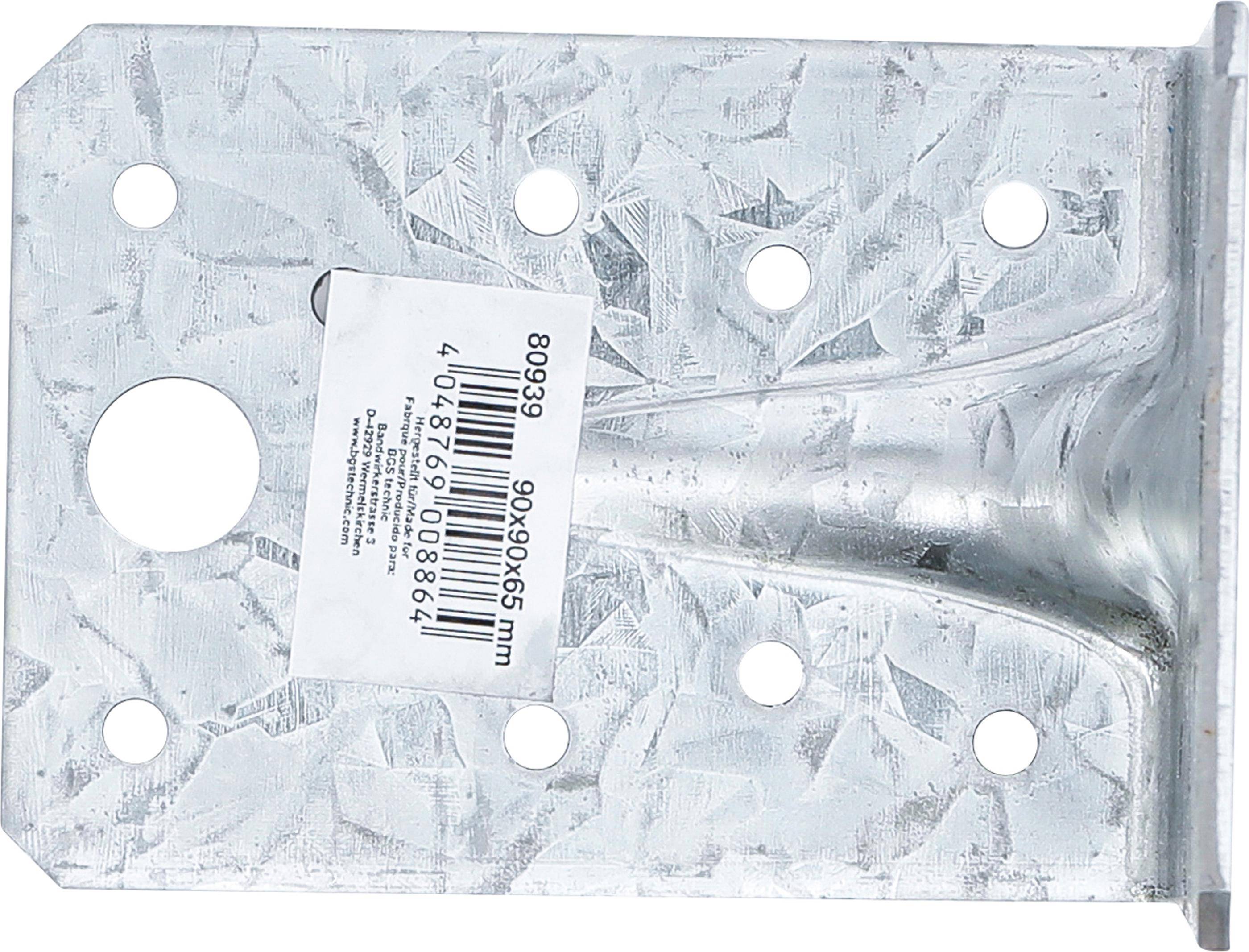 BGS Diy Winkelverbinder | mit Sicke | 90 x 90 x 65 x 2,5 mm