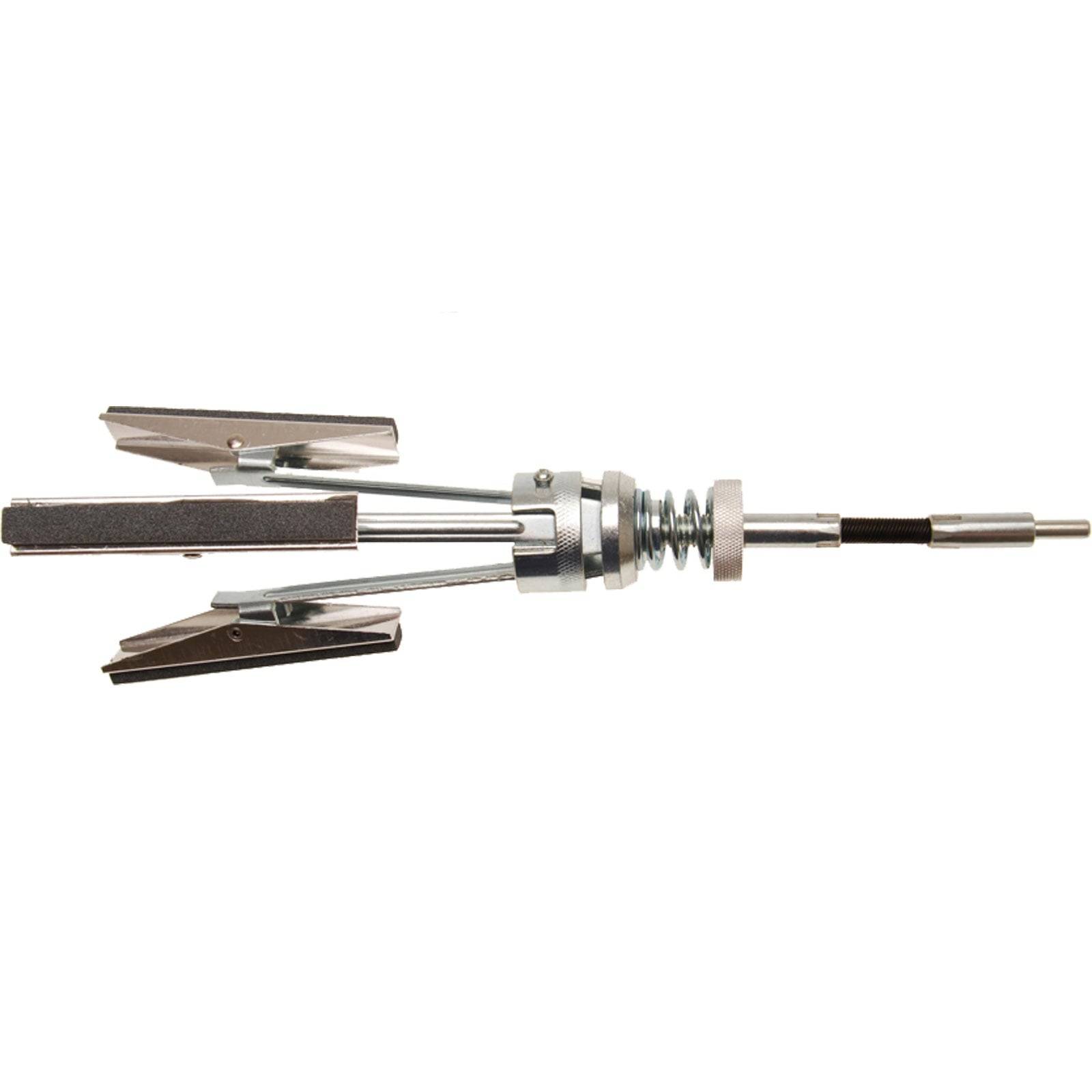 Eine Metallkamin-Reinigungsbürste mit mehreren Klingen zum Abschaben des Innenbereichs.