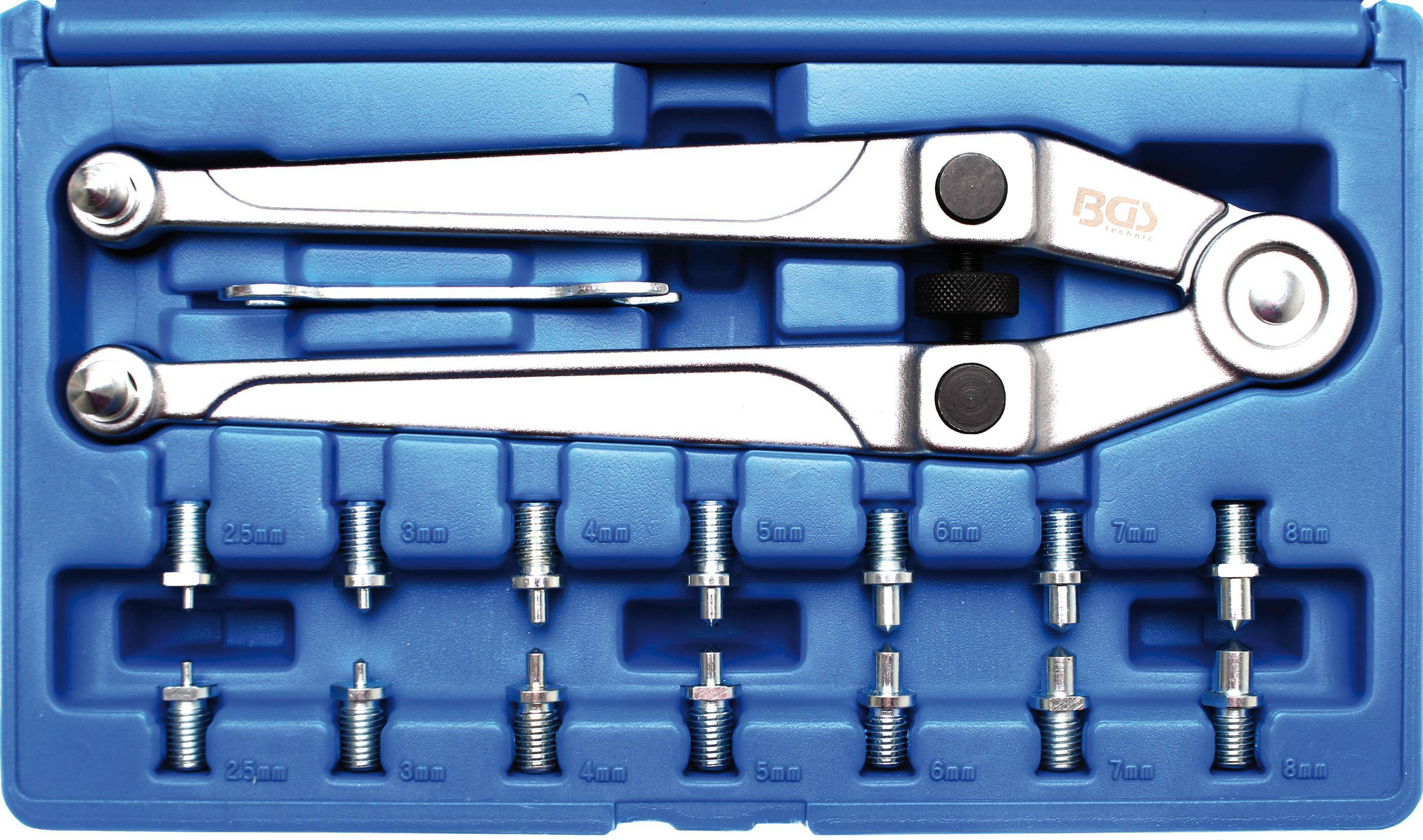 BGS technic Stirnlochschlüssel-Satz | verstellbar | Ø 2,5 - 9 mm