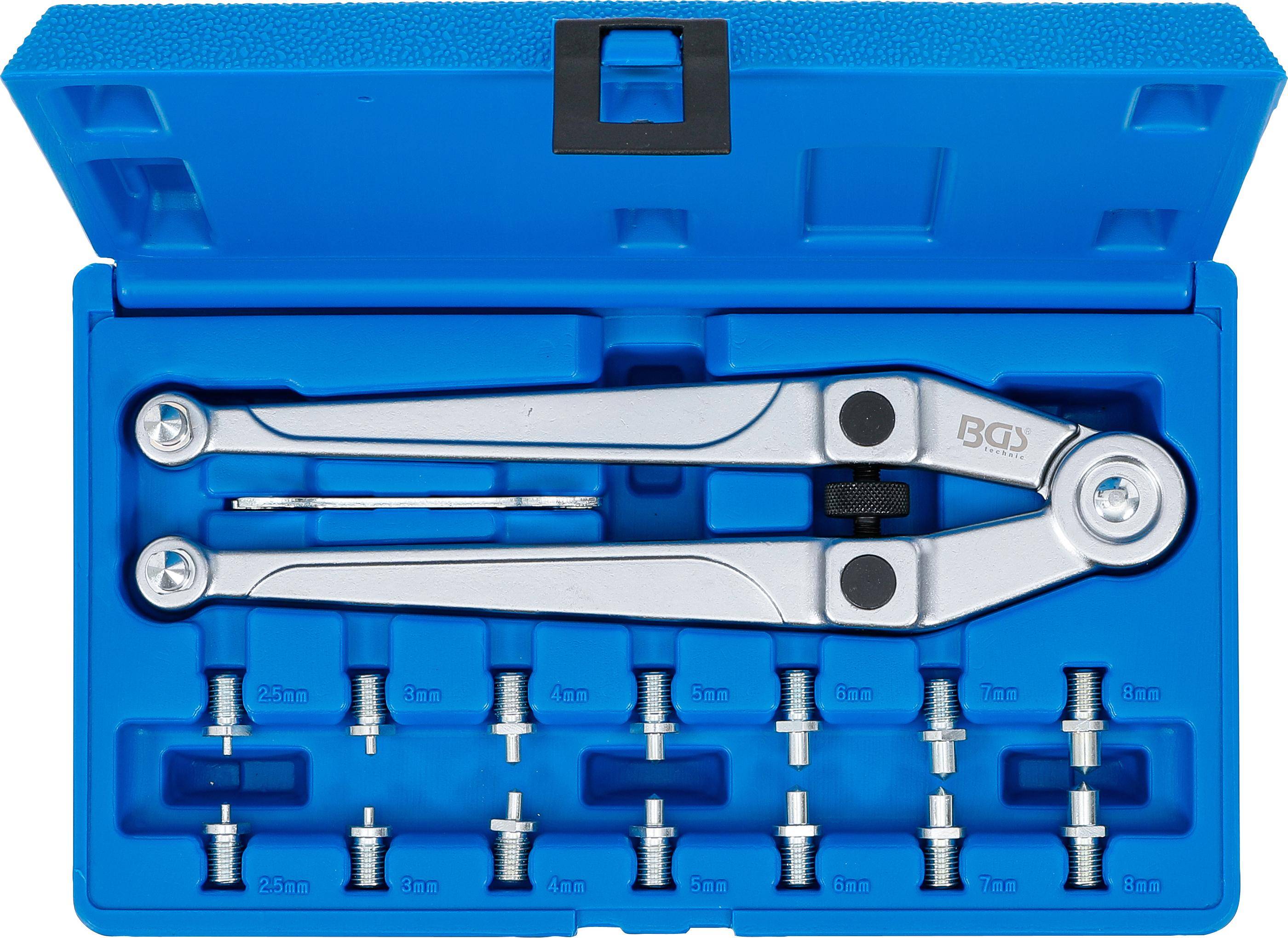 BGS technic Stirnlochschlüssel-Satz | verstellbar | Ø 2,5 - 9 mm