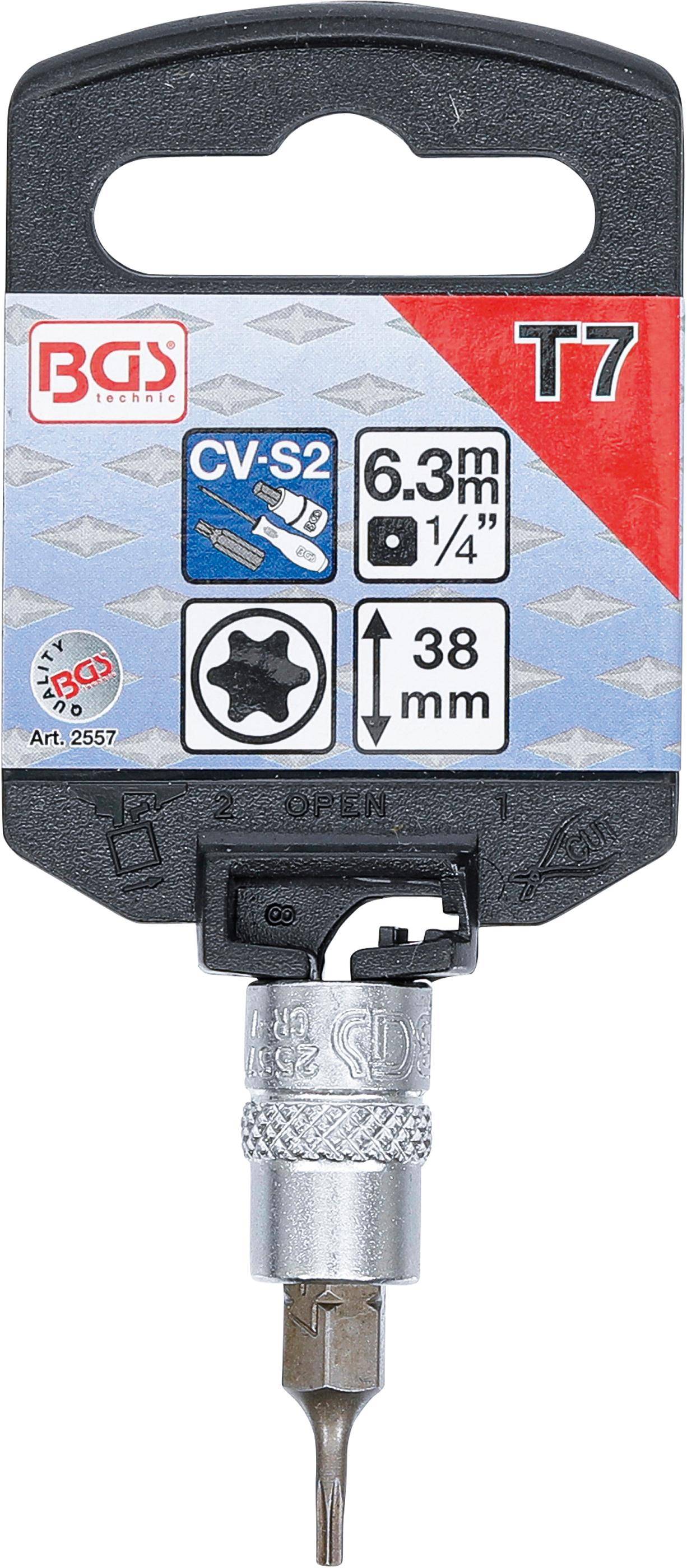 BGS Bit-Einsatz | Antrieb Innenvierkant 6,3 mm (1/4") | T-Profil (für