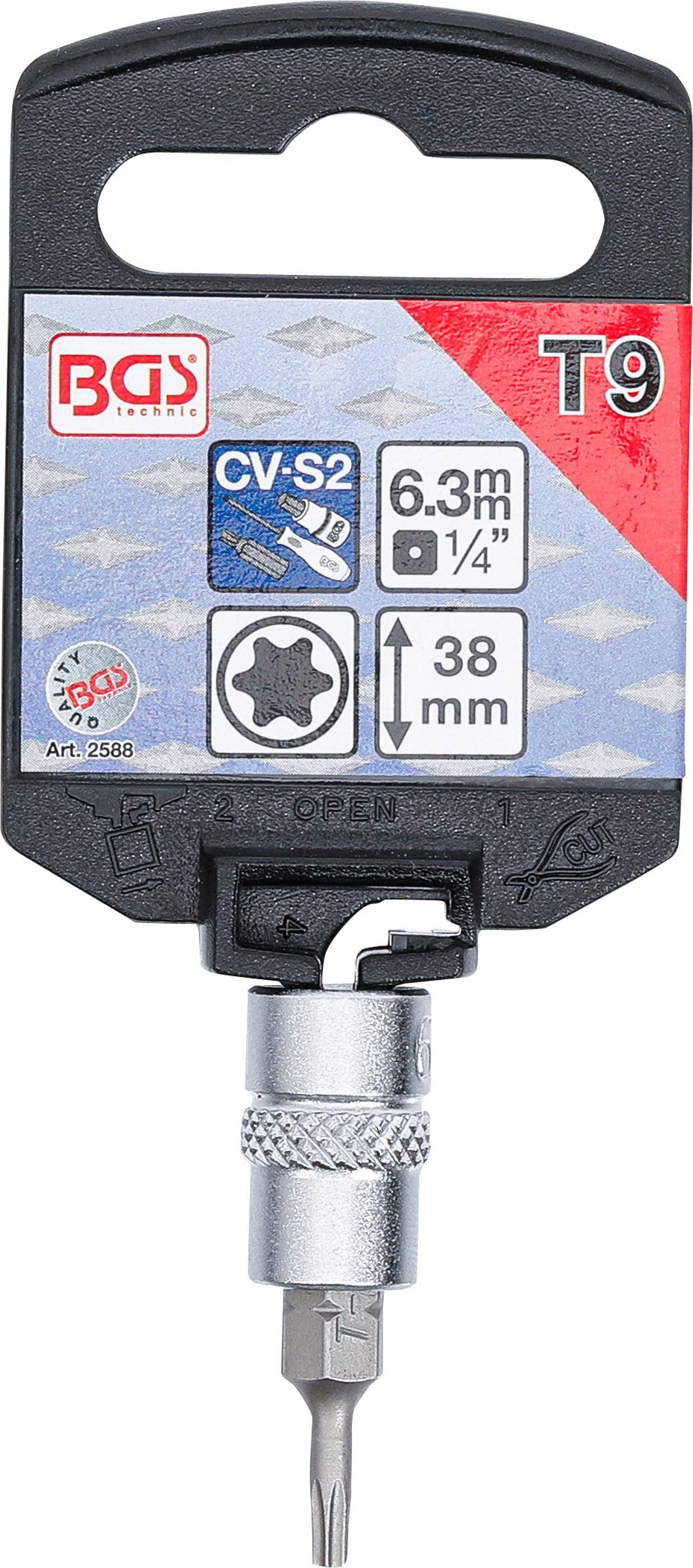 BGS Bit-Einsatz | Antrieb Innenvierkant 6,3 mm (1/4") | T-Profil (für