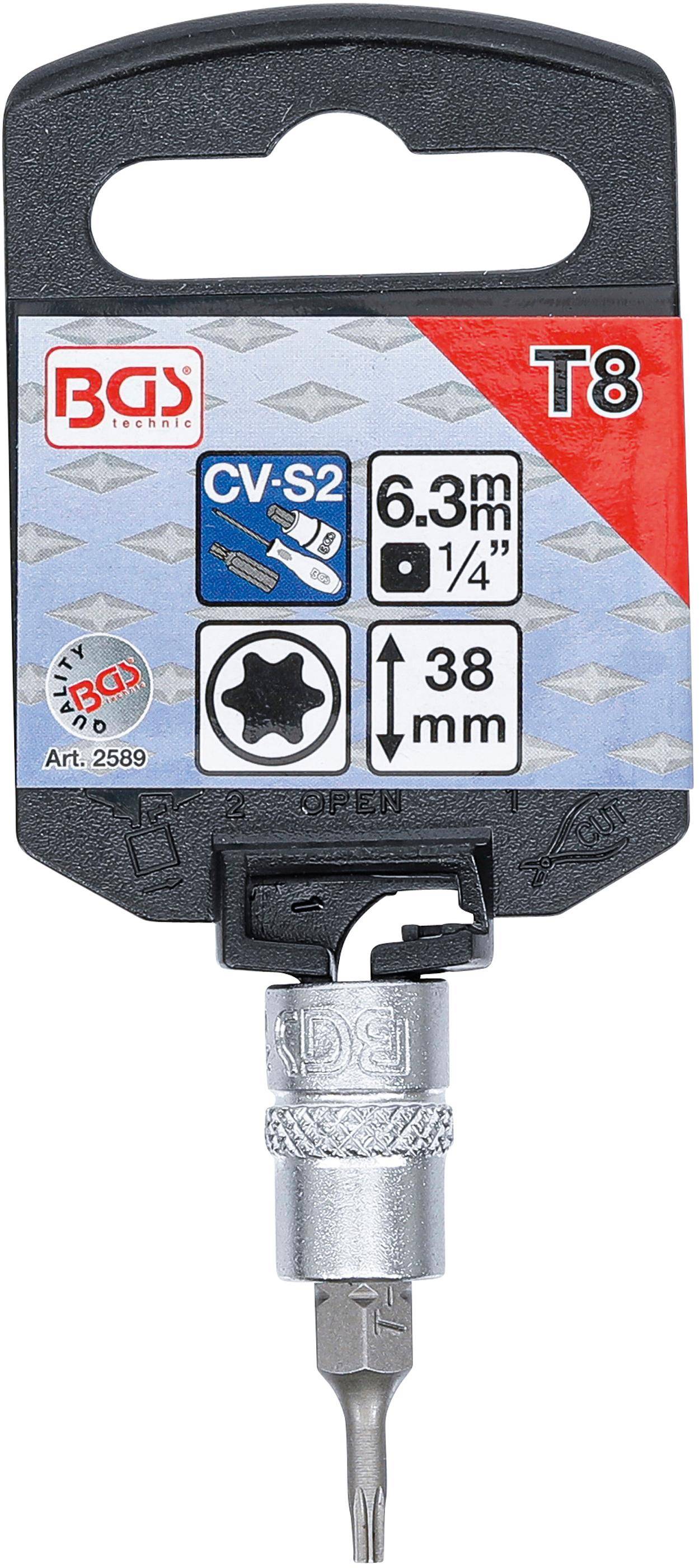 BGS Bit-Einsatz | Antrieb Innenvierkant 6,3 mm (1/4") | T-Profil (fr