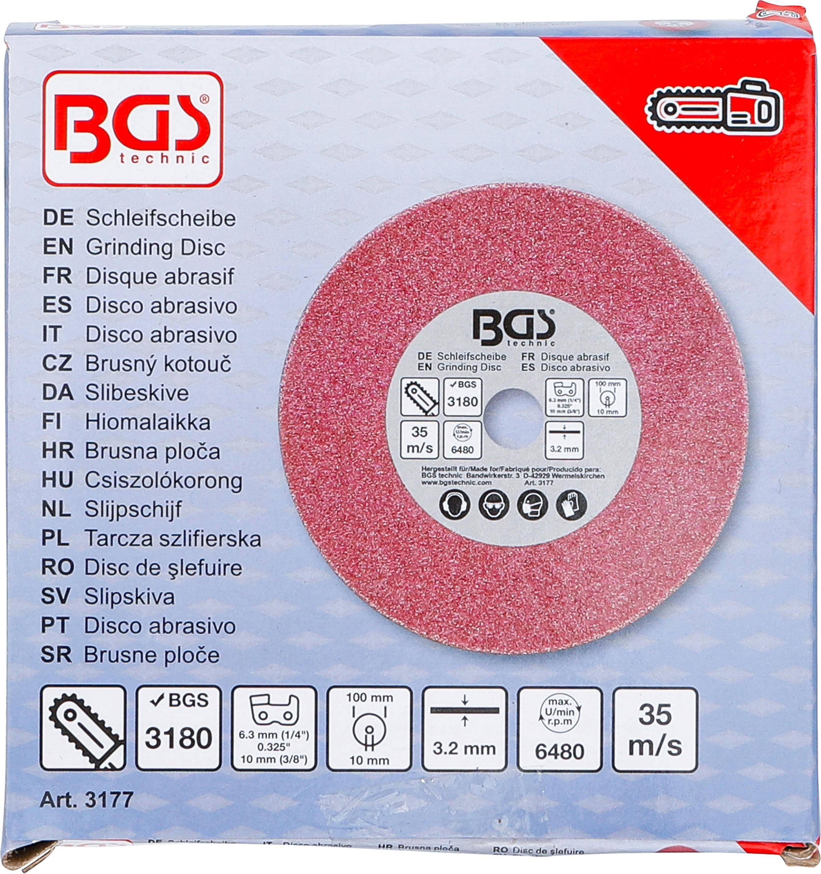 BGS technic Schleifscheibe | für Art. 3180 | Ø 100 x 3,2 x 10 mm