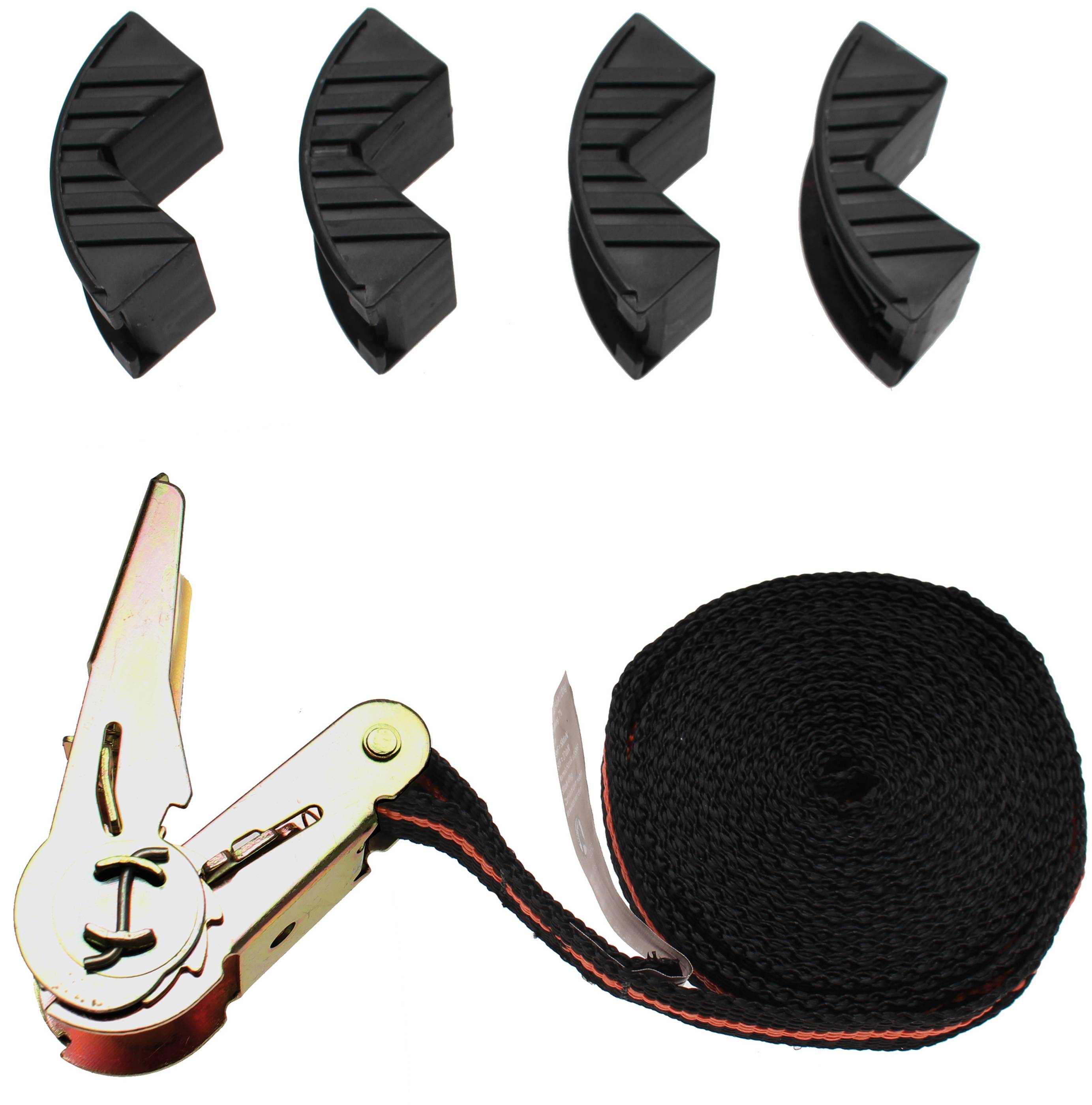 BGS technic Knarren-Spannband | mit 4 Schutzbacken | 5 m x 25 mm