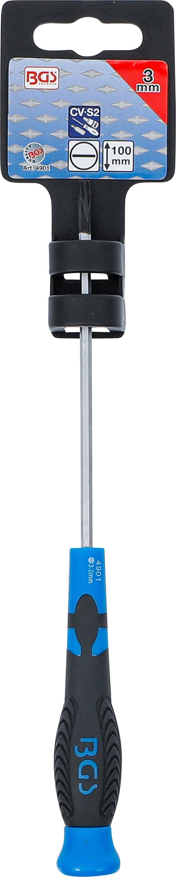 BGS Schraubendreher | Schlitz 3 mm | Klingenlnge 100 mm