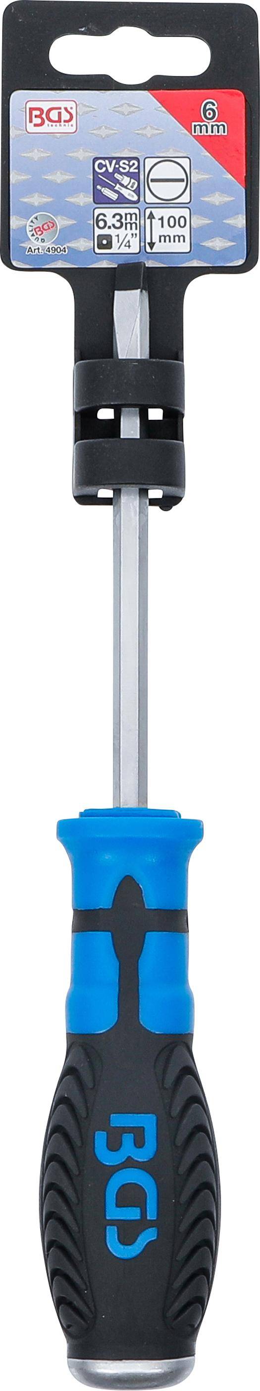BGS Schraubendreher | Schlitz 6 mm | Klingenlänge 100 mm