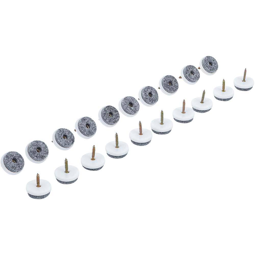 Filzgleiter-Satz - mit Schrauben - Durchmesser 24 mm - 20-tlg.