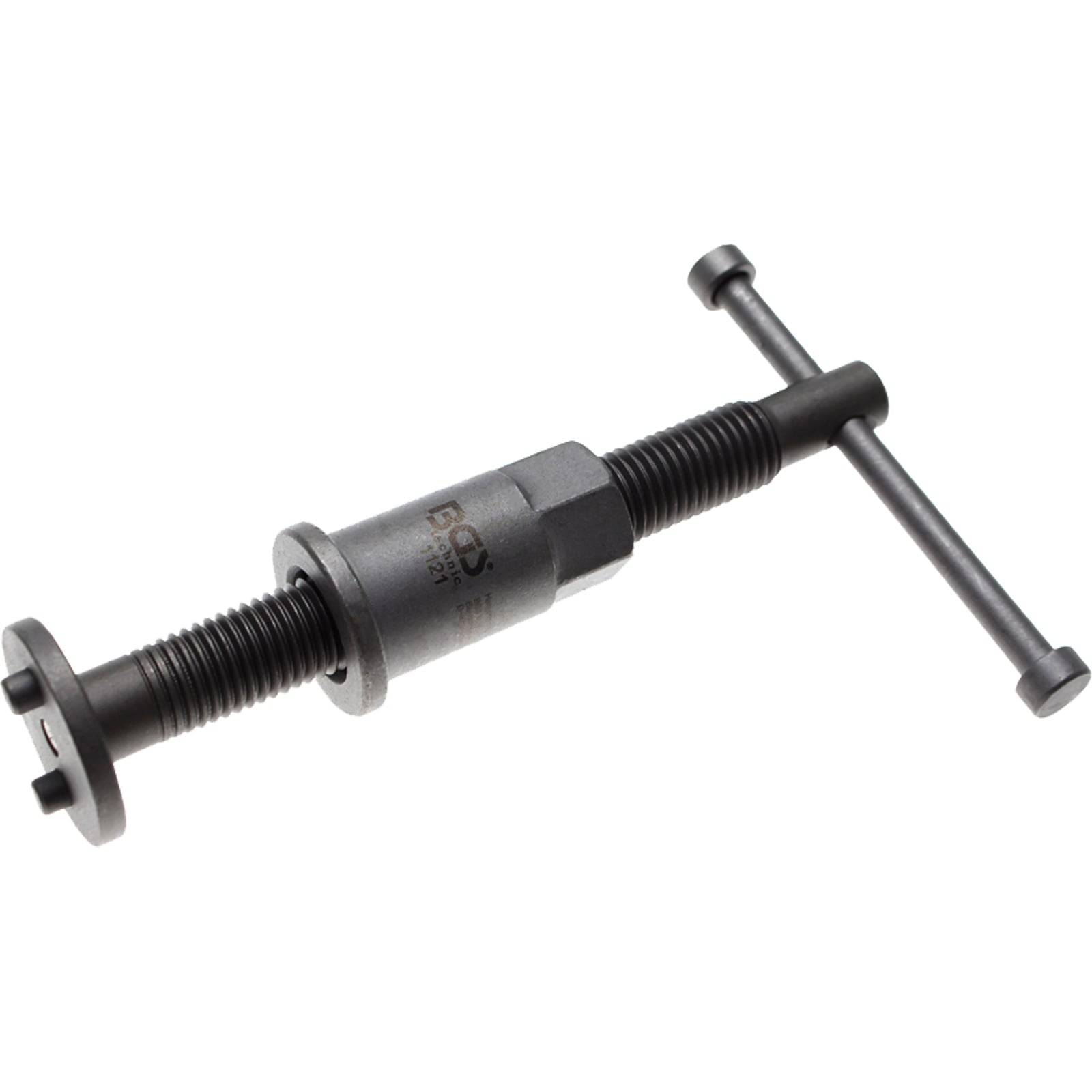 Ein Metalllagerzieher-Werkzeug mit einer zentral gewindeten Welle und einem T-Griff, das zum Herausziehen von Lagern aus Maschinen verwendet wird.