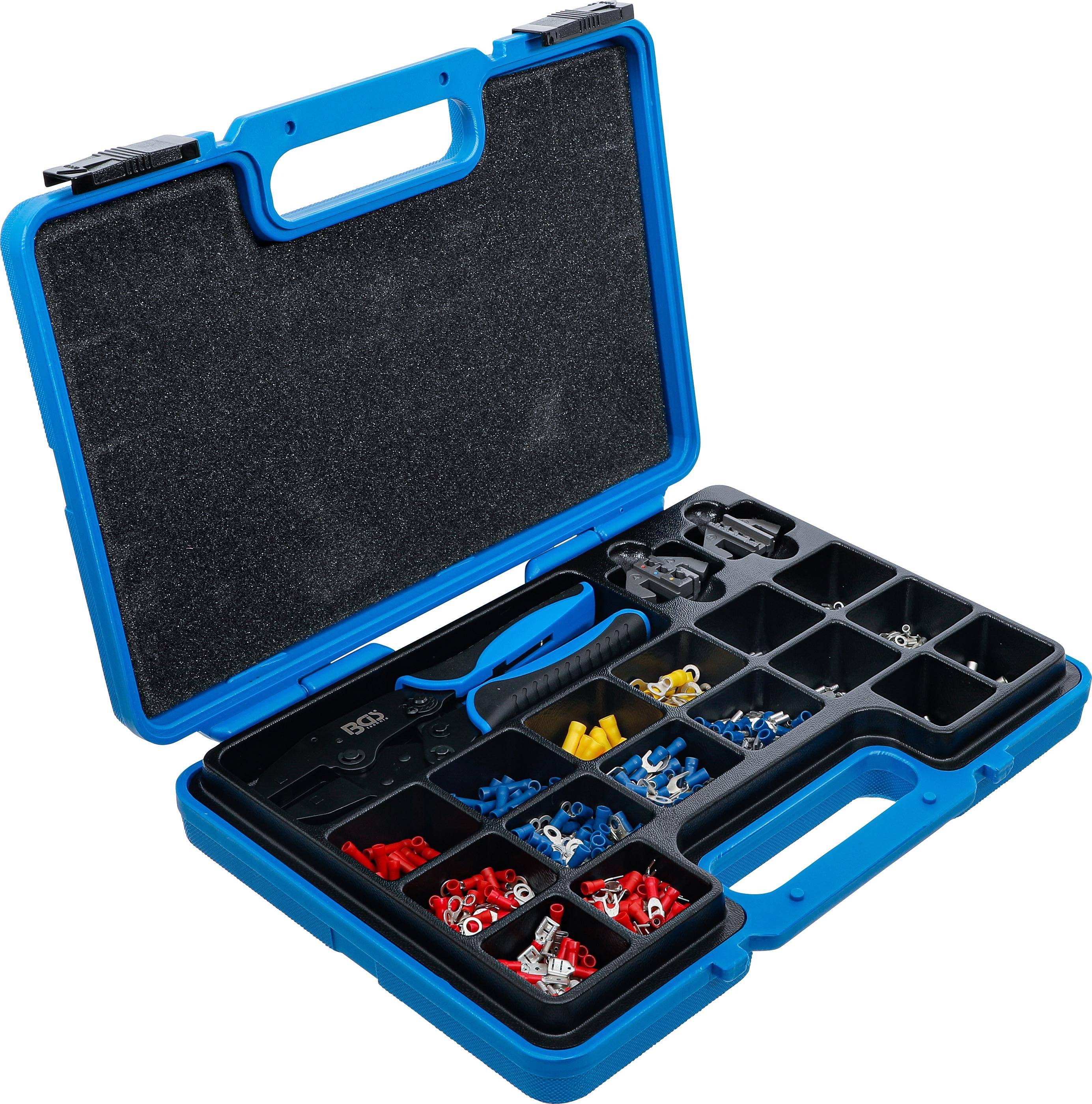 BGS Crimpzangen-Satz | mit 2 Paar Backen | mit Kabelschuh-Sortiment |