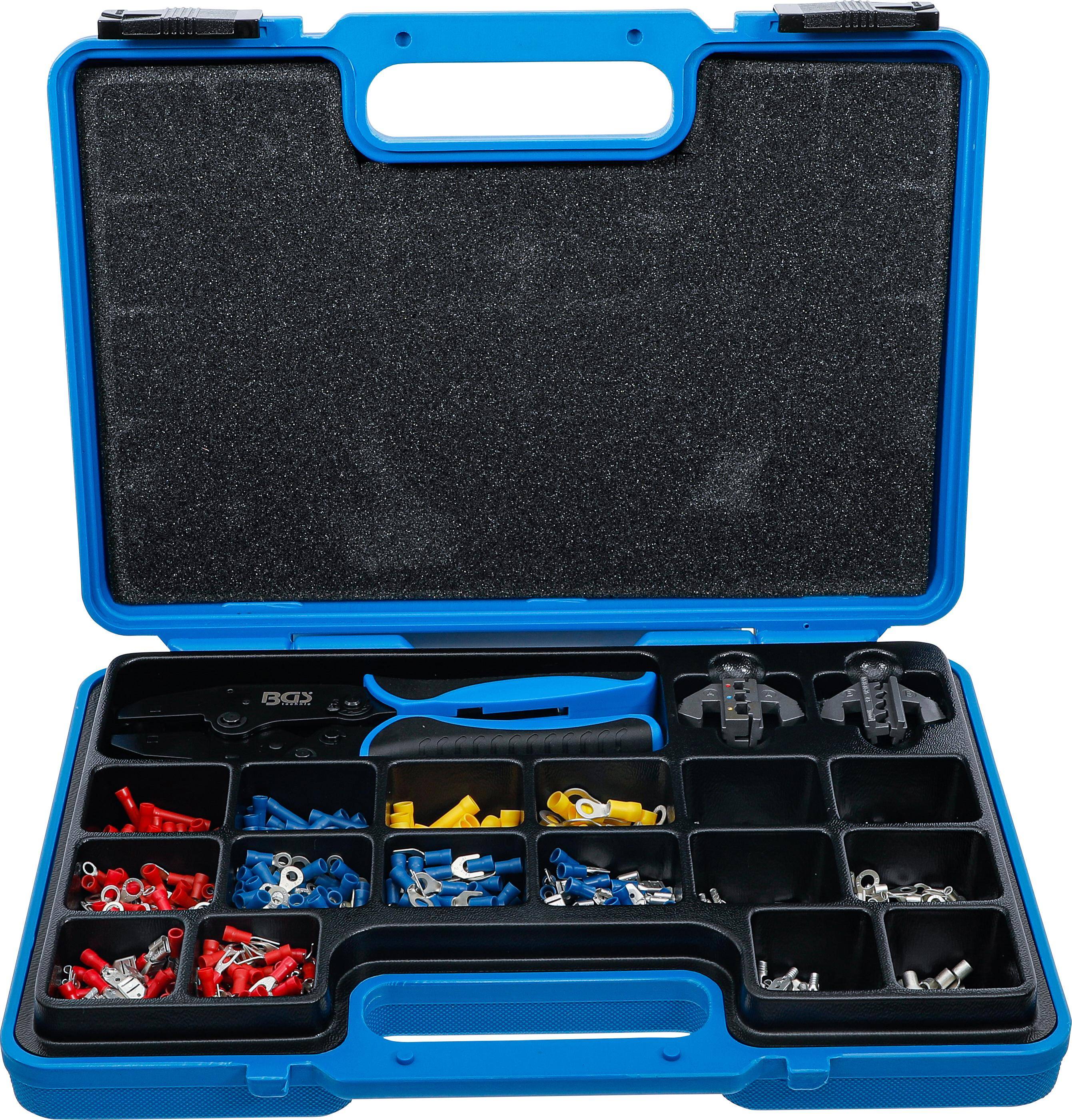 BGS Crimpzangen-Satz | mit 2 Paar Backen | mit Kabelschuh-Sortiment |