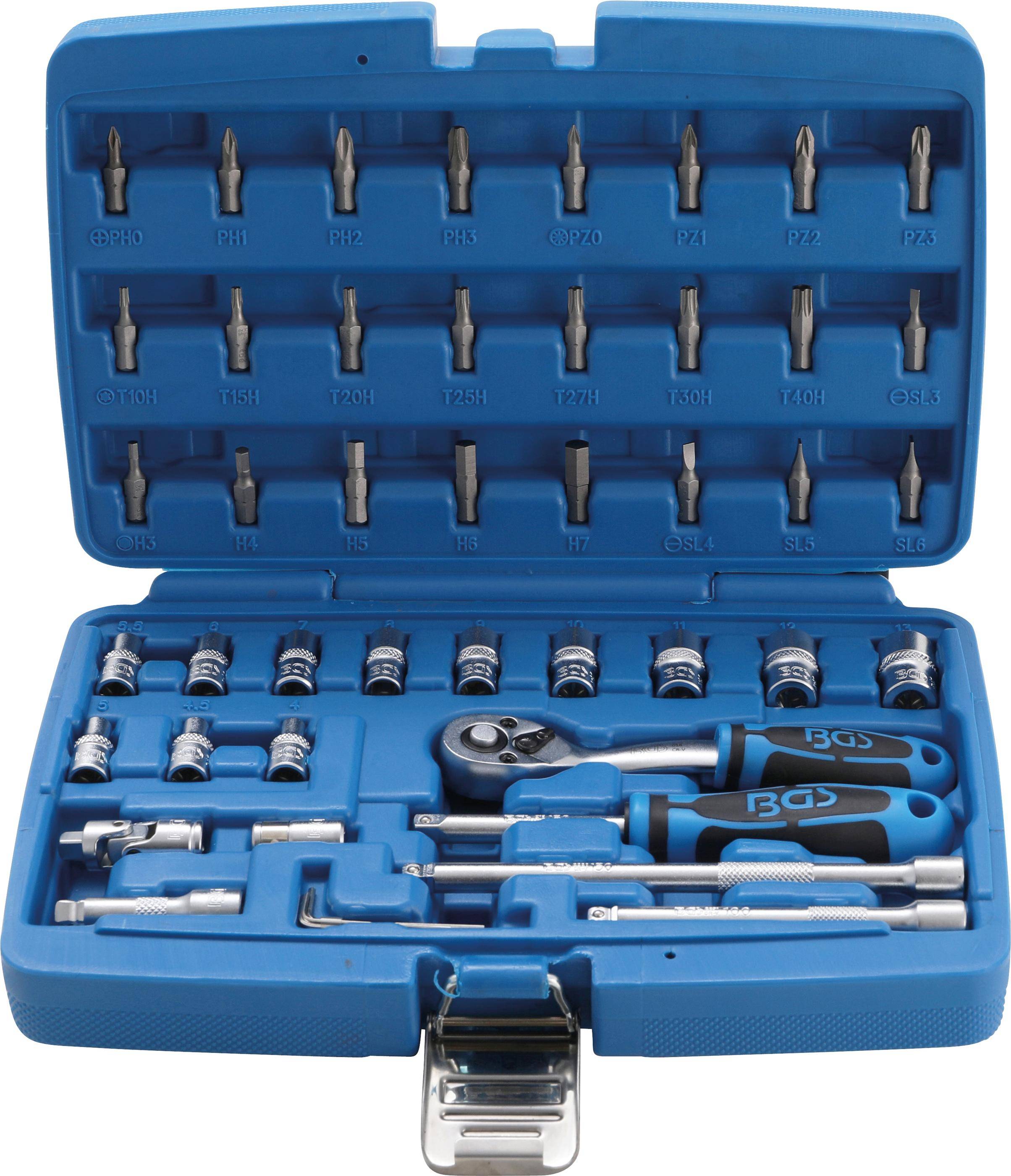 BGS Steckschlssel-Satz | Antrieb 6,3 mm (1/4") | 46-tlg.