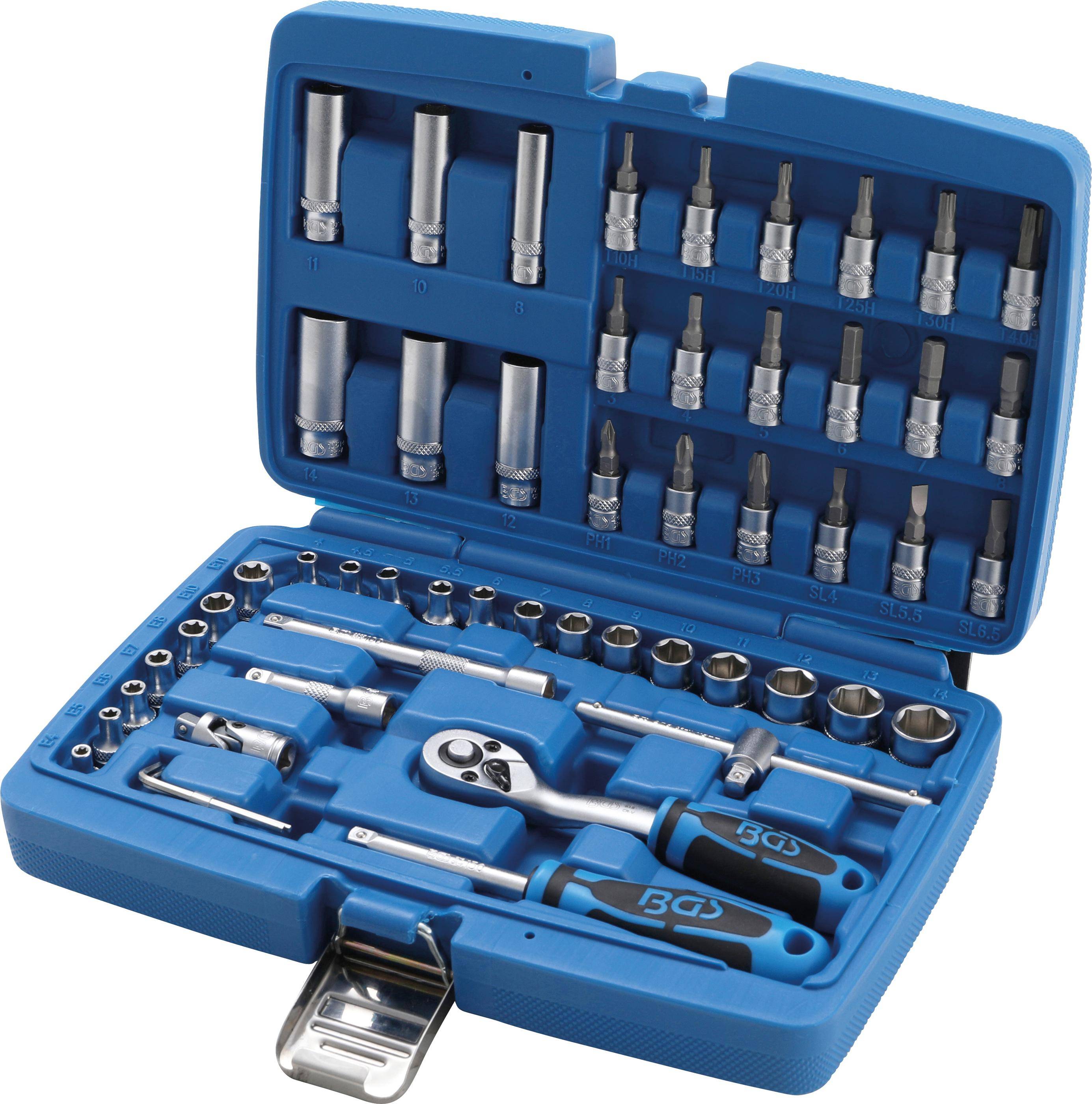 BGS Steckschlssel-Satz | Antrieb 6,3 mm (1/4") | 53-tlg.