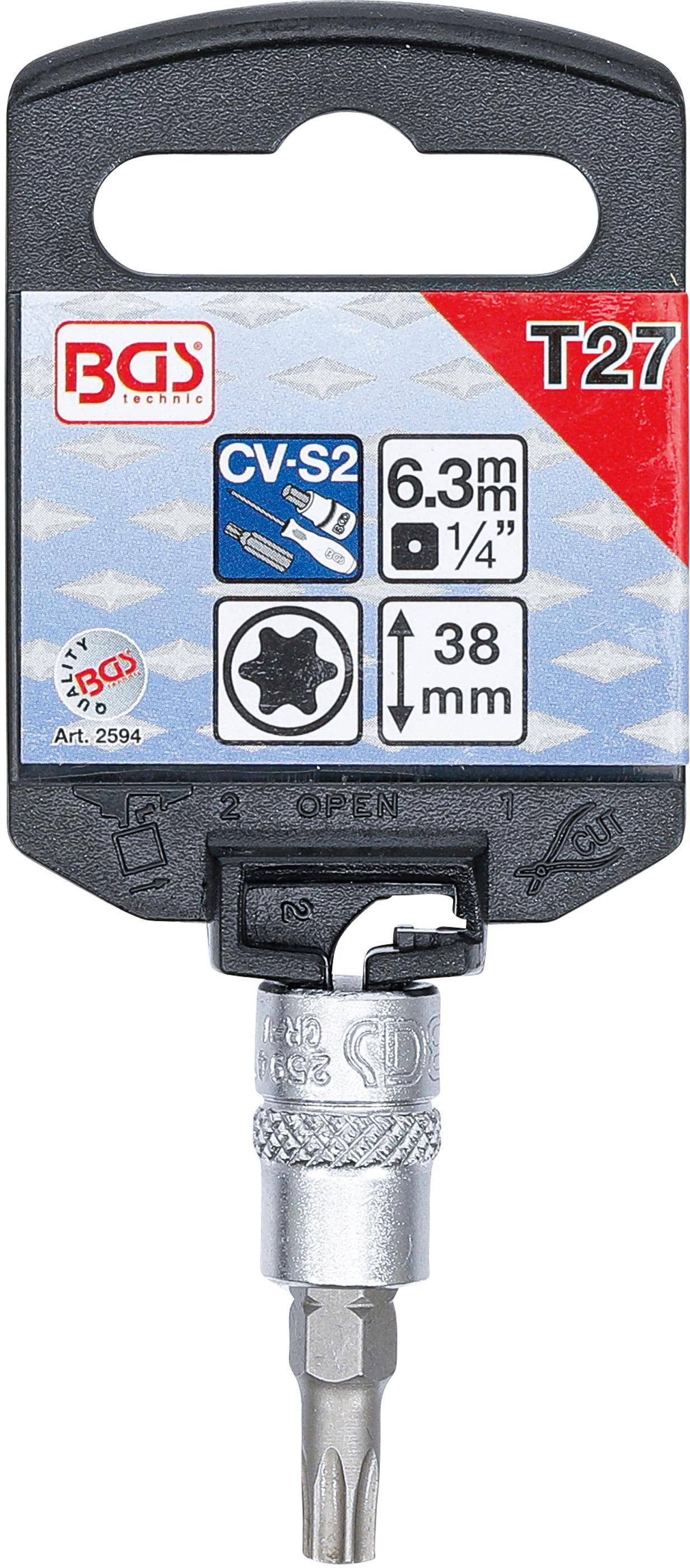 BGS Bit-Einsatz | Antrieb Innenvierkant 6,3 mm (1/4") | T-Profil (für