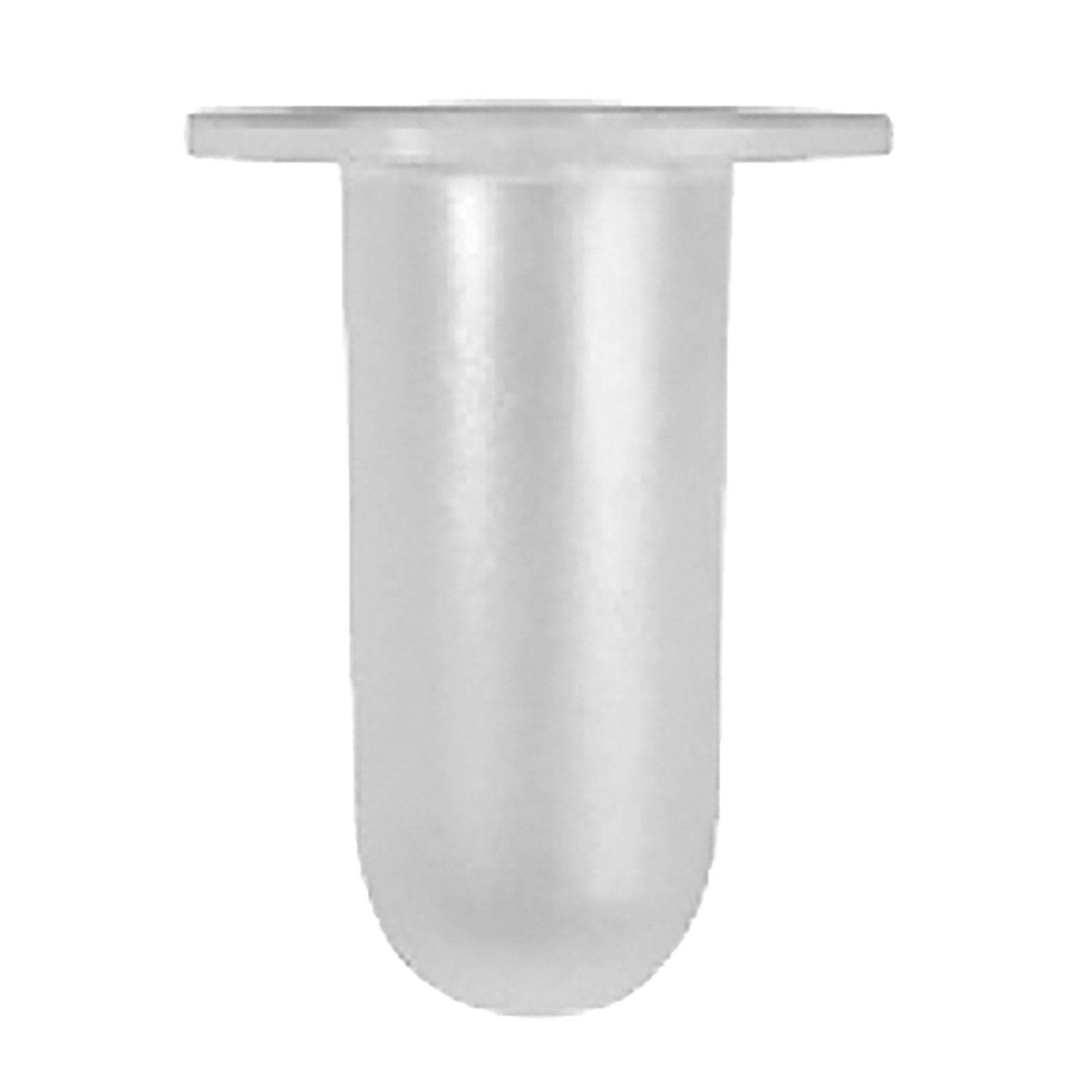Ein kleines, durchsichtiges Kunststoff-Reagenzglas mit rundem Boden und flacher, ausgestellter Oberkante, das häufig in Laboreinrichtungen verwendet wird.